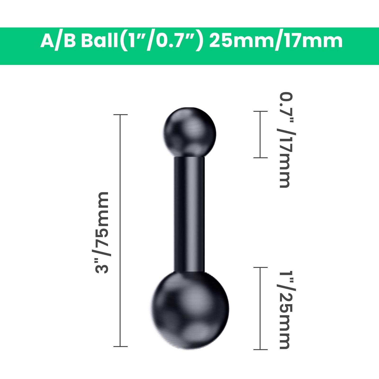 Magentic Phone Cradle For Dash Mount Phone Holder Fit For Swftgaze Dash Mount Holder- B Size 0.98"" /25Mm Dash Ball - Double Socket Arm- A/B Ball(17Mm, 25Mm)