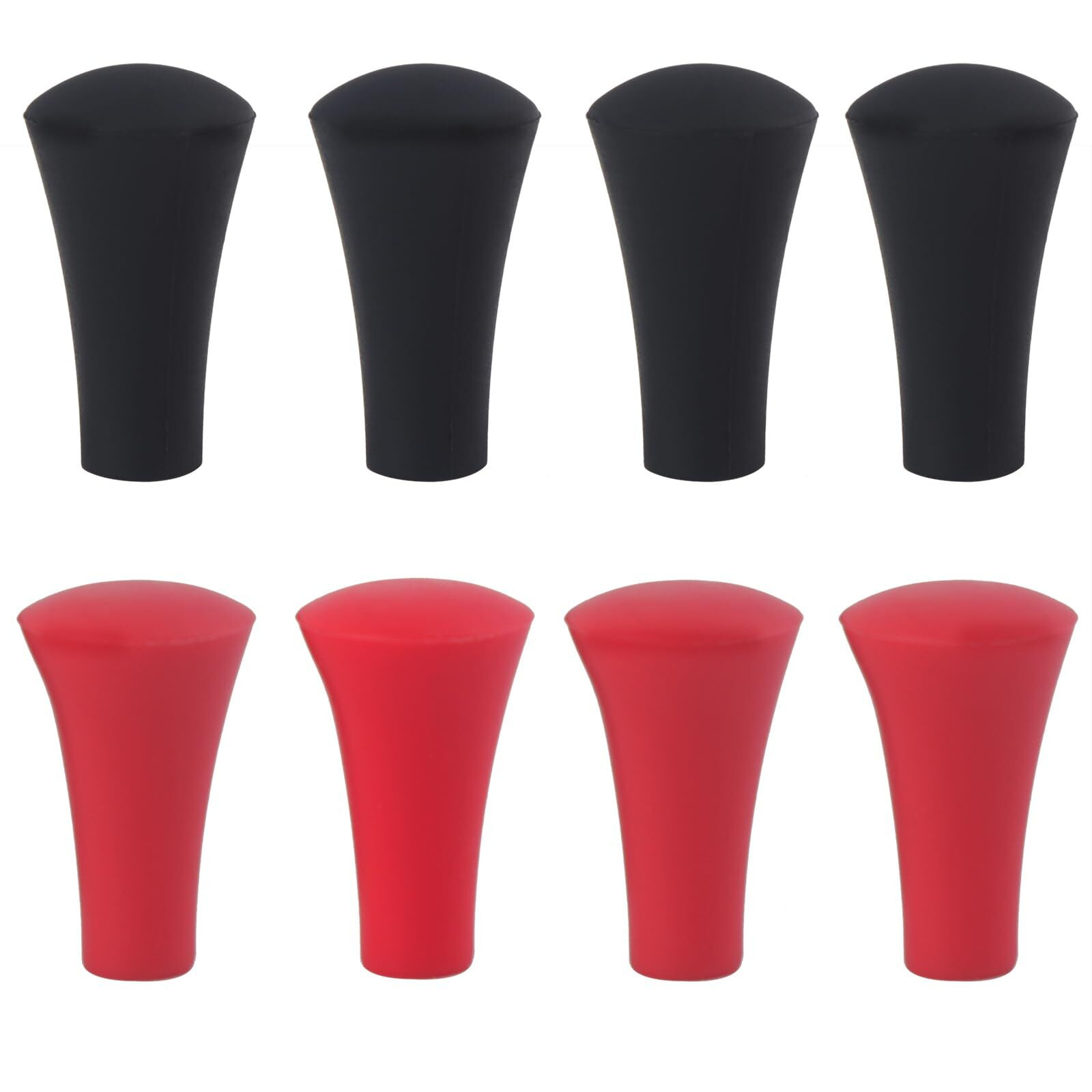 Rigdance Rubber Tips For Ram Mounts X-Grip Phone Mount, Balck & Red Silicone Caps | Accessories For Replacement (8 Pack)