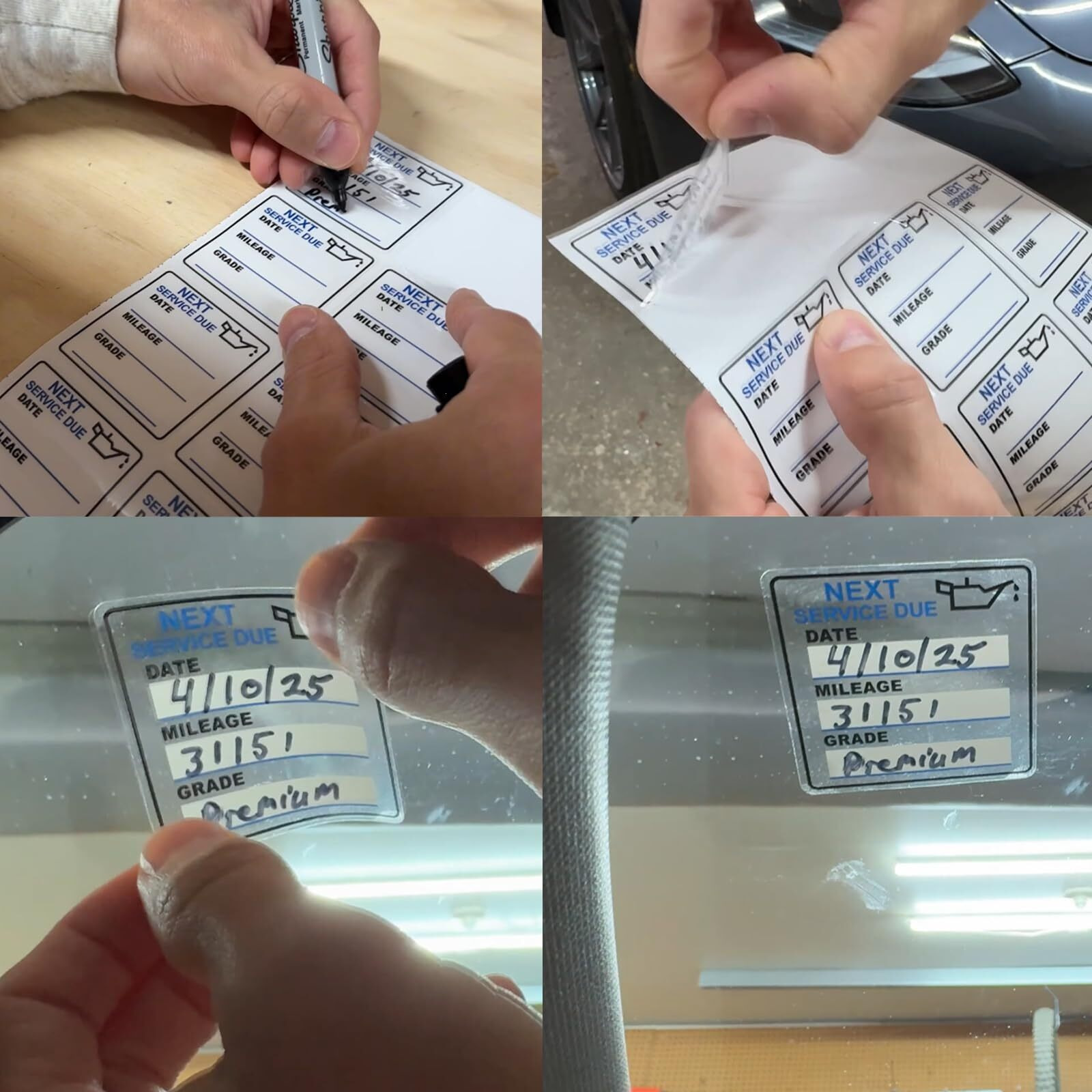 Chardime Oil Change Stickers