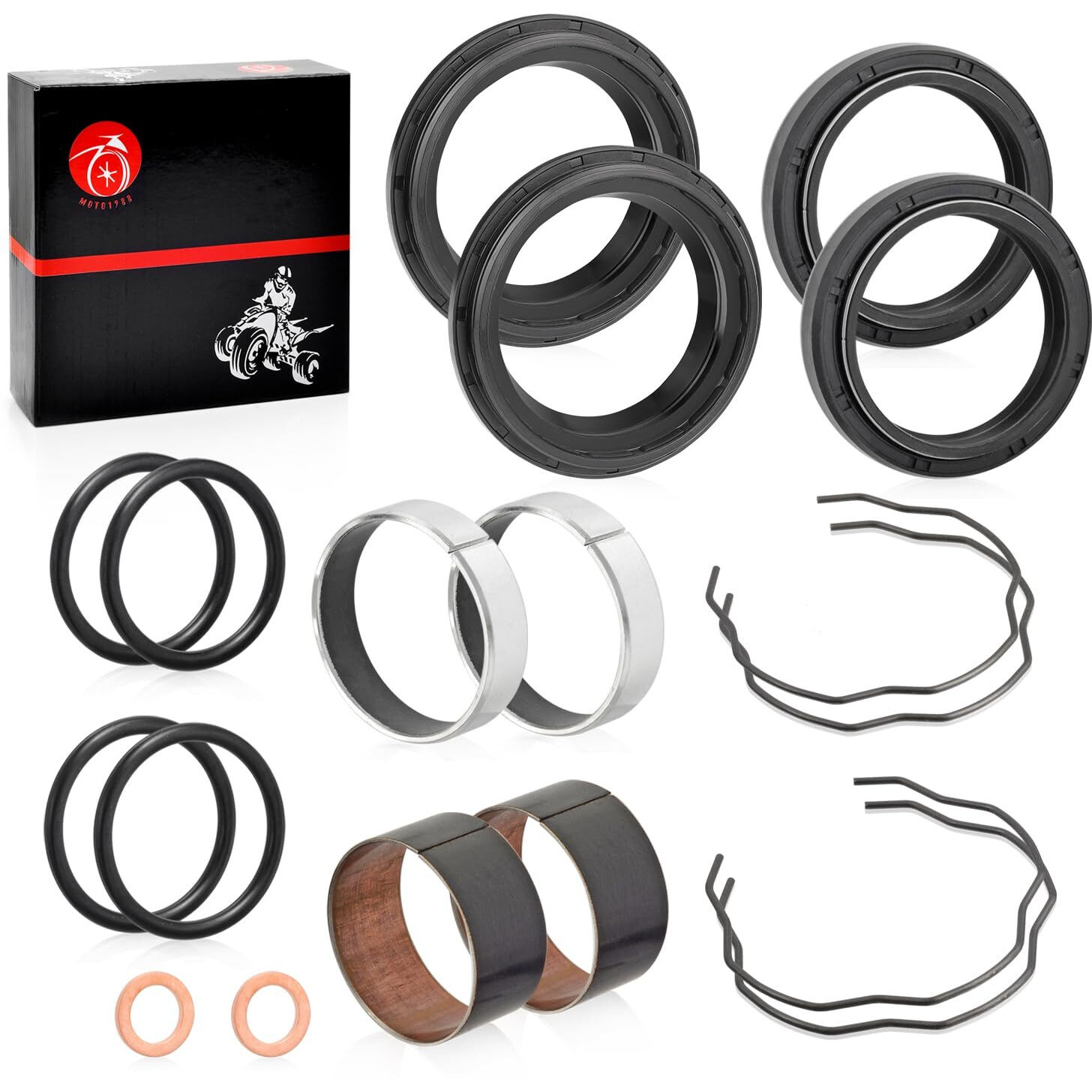 Fork Bushing Dust Oil Seals Kit For Kawasaki Ninja 650 Er650 En650 Ex650 Klr650 Ej800