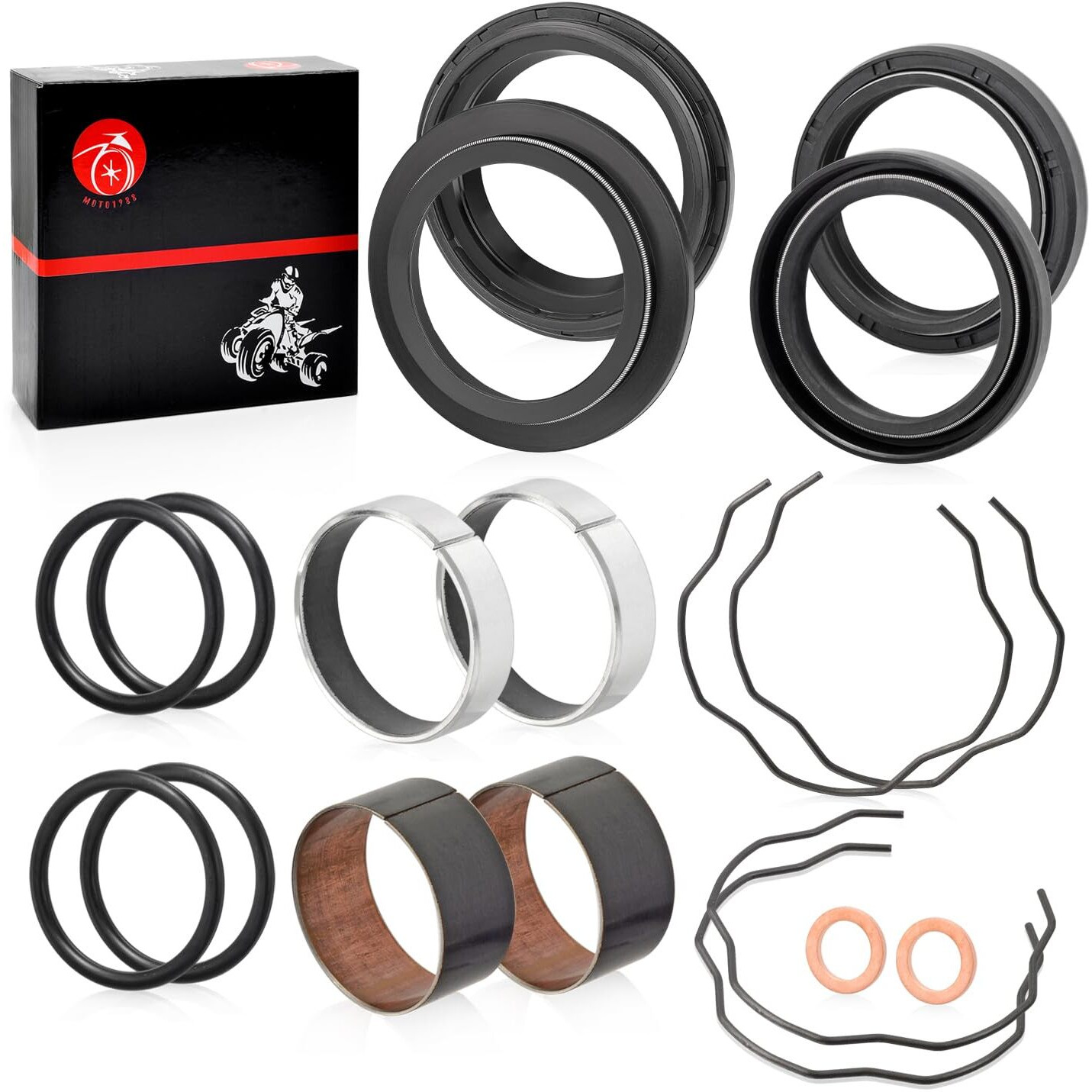 Fork Bushing Dust Oil Seals Kit For Kawasaki Ninja 650 Er650 En650 Ex650 Klr650 Ej800