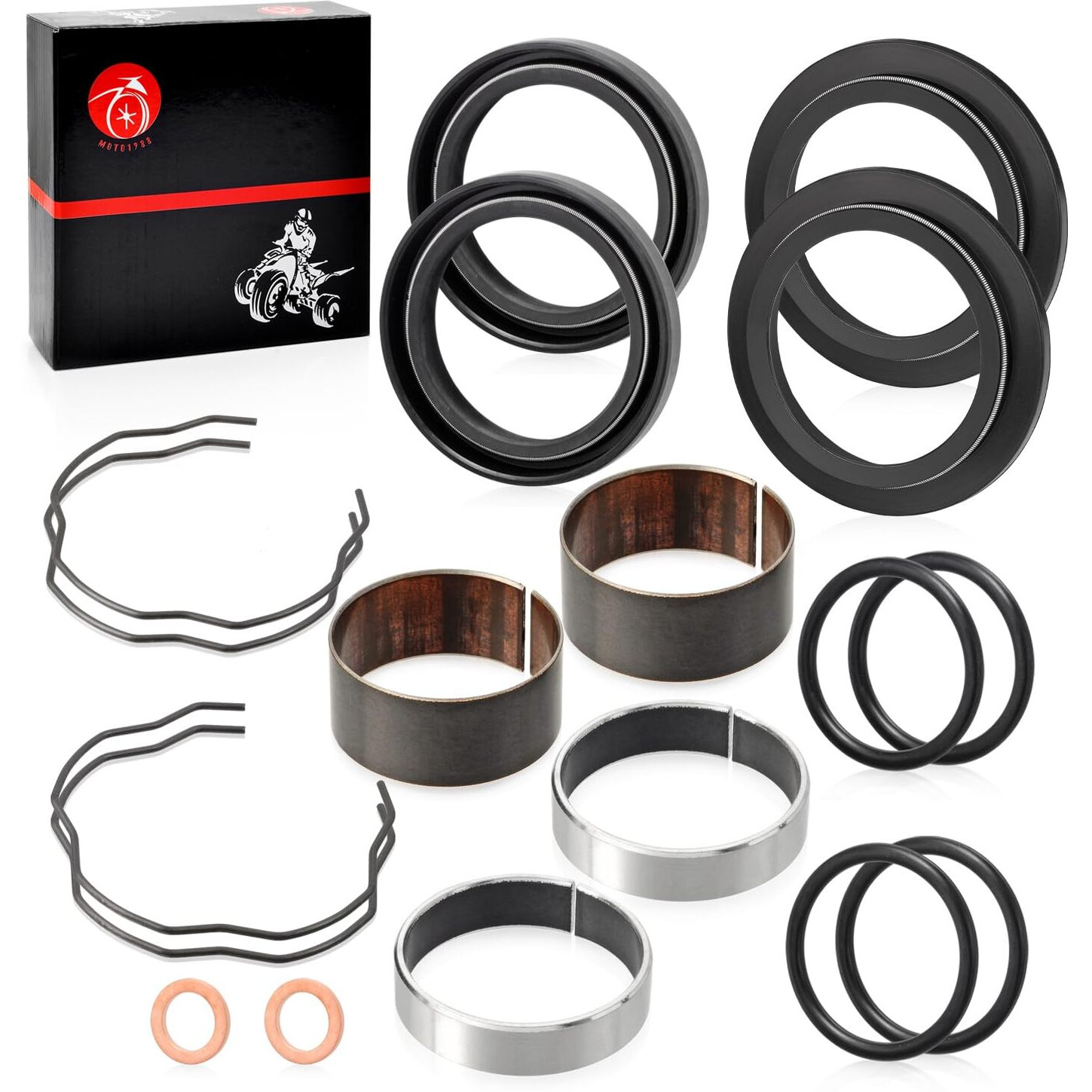 Fork Bushing Dust Oil Seals Kit For Kawasaki Ninja 650 Er650 En650 Ex650 Klr650 Ej800