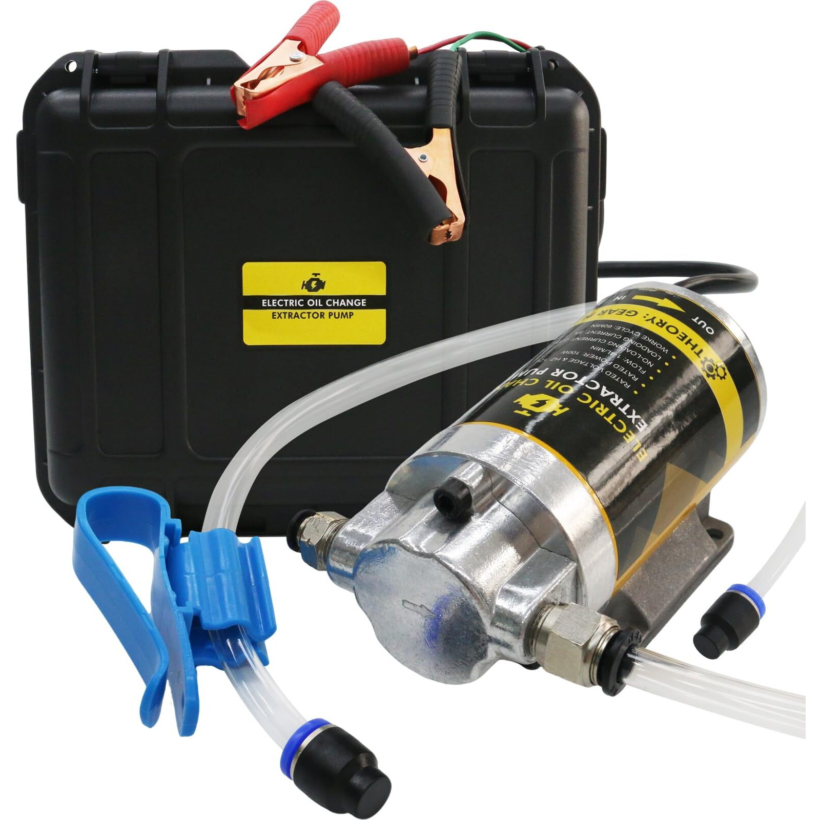Facfuel Engine Oil Pump, 12V 100W Electric Oil Extractor Pump Kit, Portable Gear Oil Pump With Pipes, Fluid Suction Transfer Pump For Boats, Cars, Rvs, Trucks, Motorcycles, Lawnmowers