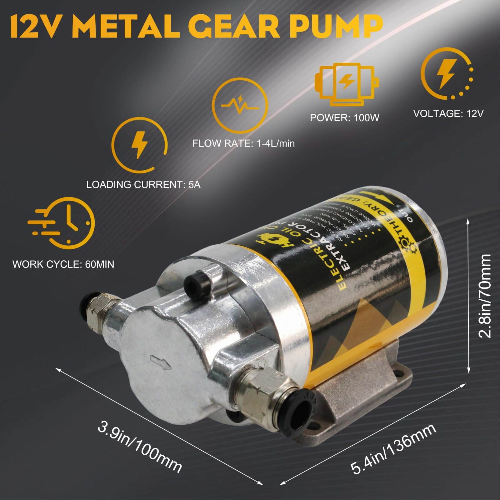 Facfuel Engine Oil Pump, 12V 100W Electric Oil Extractor Pump Kit, Portable Gear Oil Pump With Pipes, Fluid Suction Transfer Pump For Boats, Cars, Rvs, Trucks, Motorcycles, Lawnmowers