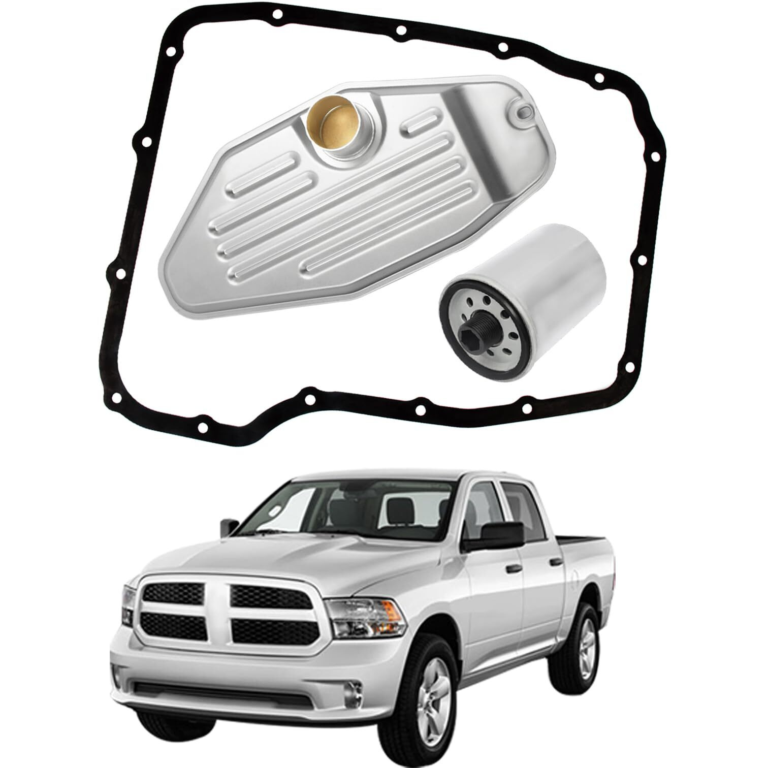 45Rfe 68Rfe 545Rfe Transmission Filter Oil Pan And Gasket Kit Fits For Do-Dge Dakota Durango Ram 1500 2500 3500, J-Eep Grand Cherokee Liberty, Ram 1500 2500 3500, Replaces 4799507, 5013470-Aa