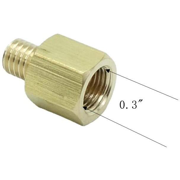 Cdqbwkjgfj 2 Pcs 1/8"" Npt Pipe Female X M8 X1.25 Male Metric Gauge Adapter Brass Oil Fuel Air