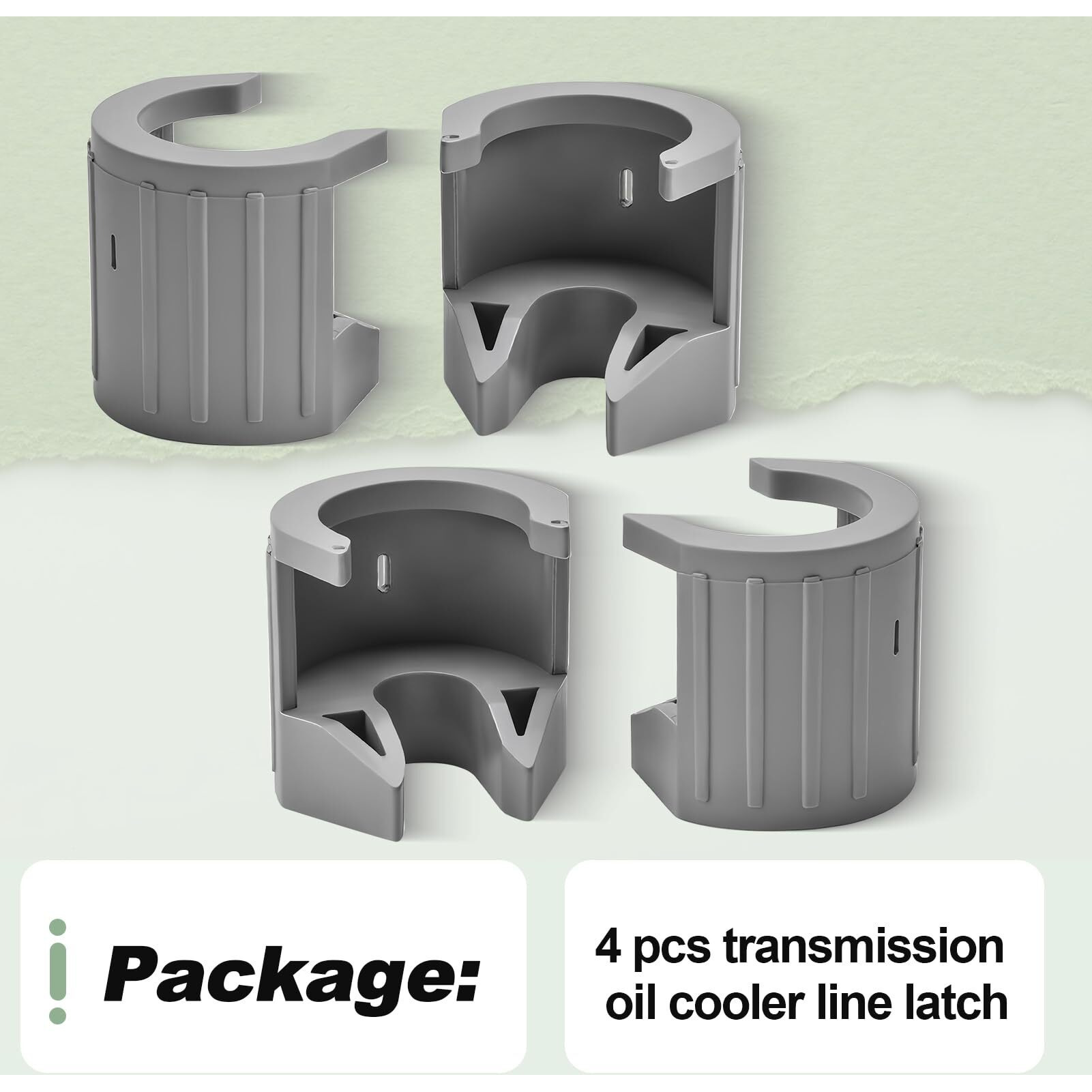 Transmission Oil Cooler Line Latch Collar For F150 F250 F350 Mustang Explorer Edge C-Max Expedition Ecosport Lincoln Mkx Mkt Mkz Navigator Mercury Mountaineer Replace 8C3Z7Z465A Plastic Gray