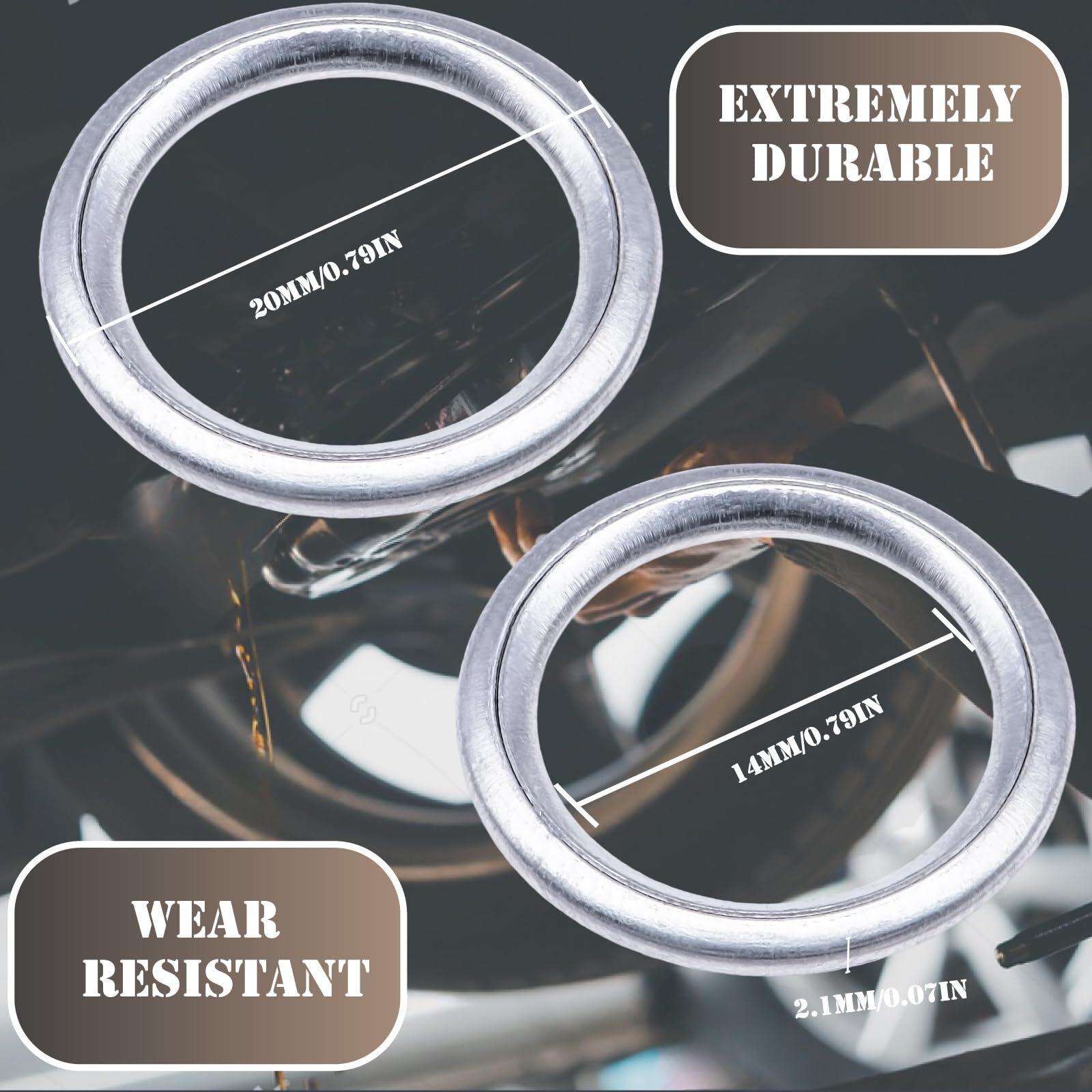 Meajoo 20 Pcs Engine Oil Drain Plug Gasket, Automatic Transmission Oil Cooler Washer Drain Plug O-Ring Replacement For N0138157 Audi Vw Porsche(14X20Mm)