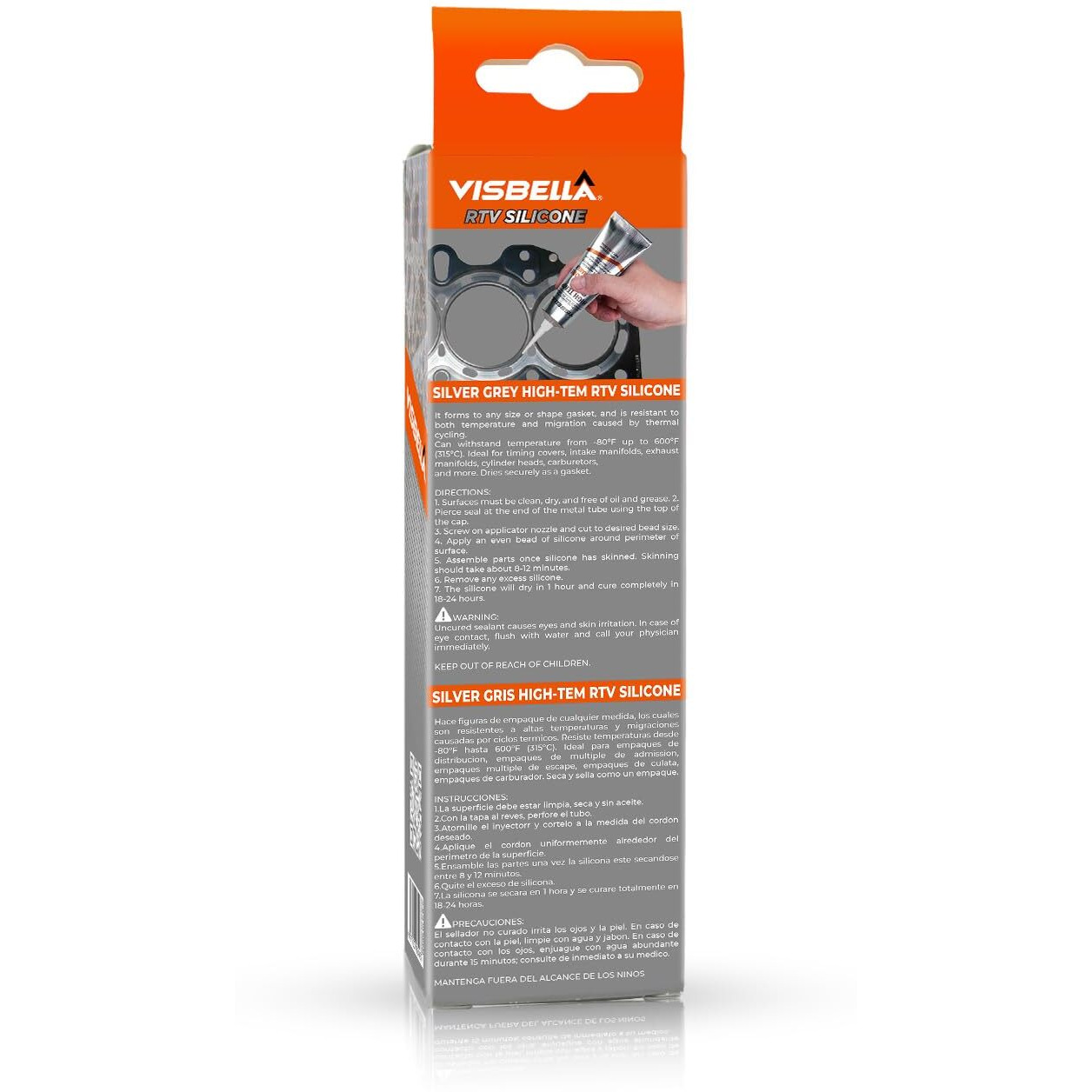 Visbella Gasket Maker Oil Resistant Sensor Safe Neutral Rtv Silicone Sealant Non-Corrosive High Flexibility Ideal For Domestic & Older Vehicles 3.5Oz (Grey)