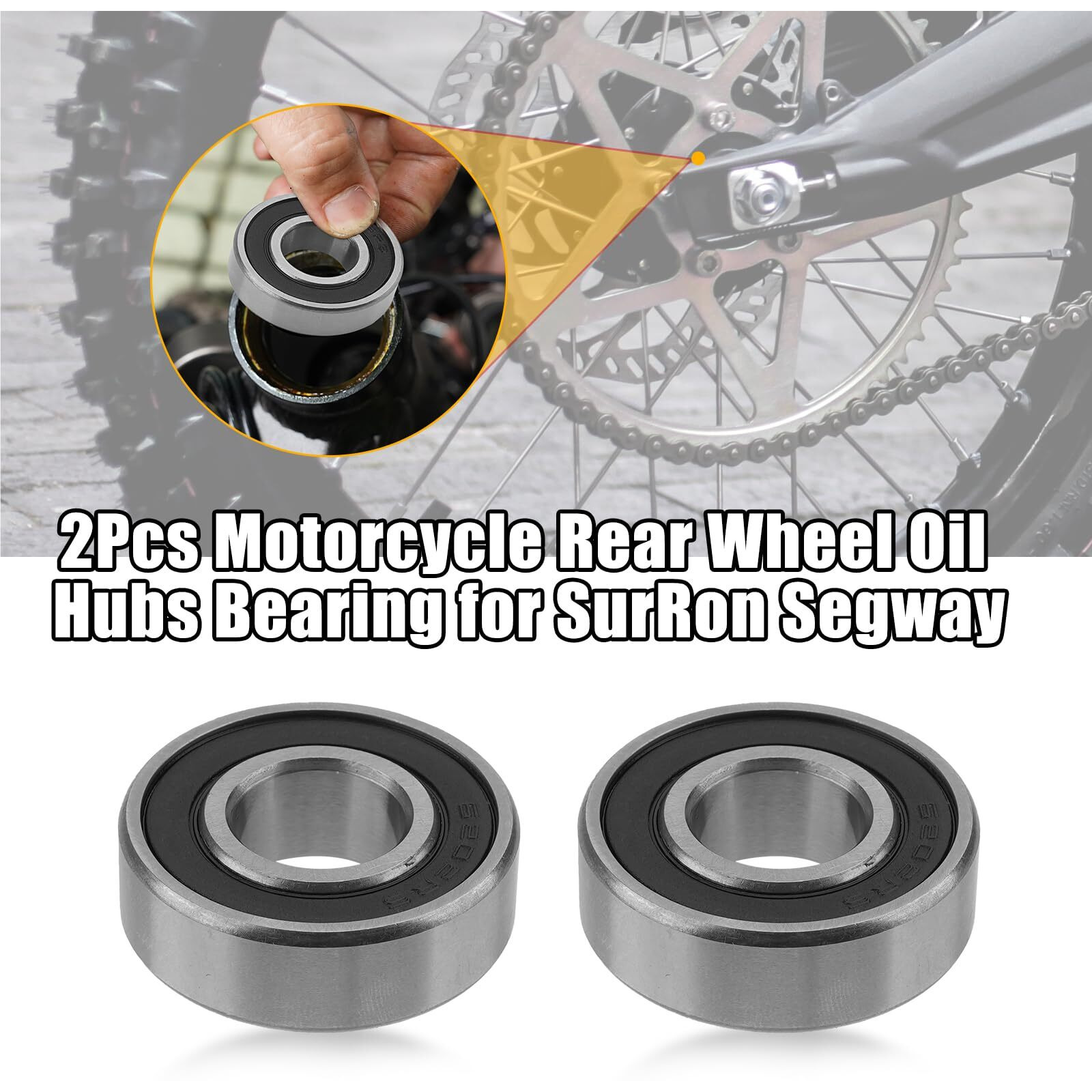 Urlwall 2Pcs Motorcycle Rear Wheel Hubs - Oil Seal Bearing For Sur Ron Light Bee X And S Segway X160 X260