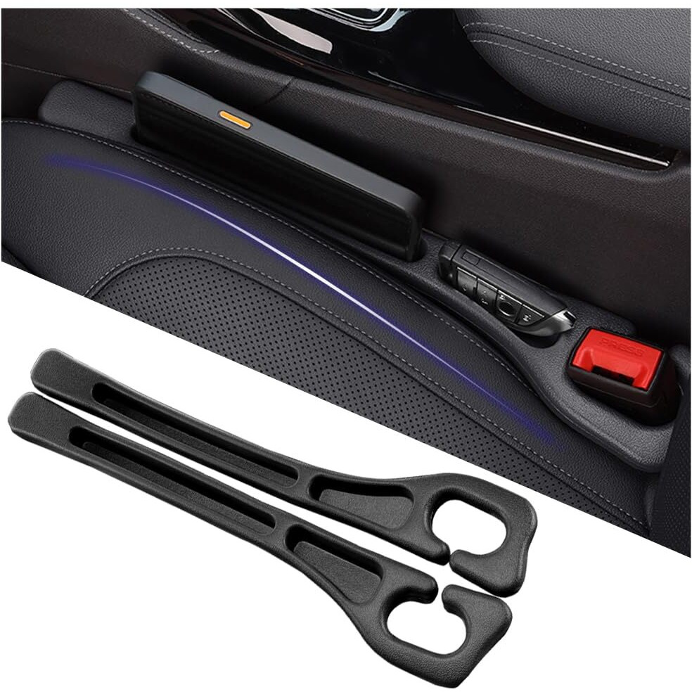 Ygdmd 2Pcs Car Gap Filler With Storage Slots,Upgrade Version Car Seat Gap Filler Organizer For Keys And Phone Holder,Multi-Purpose No Drop Seat Guard Avoid Items Droping