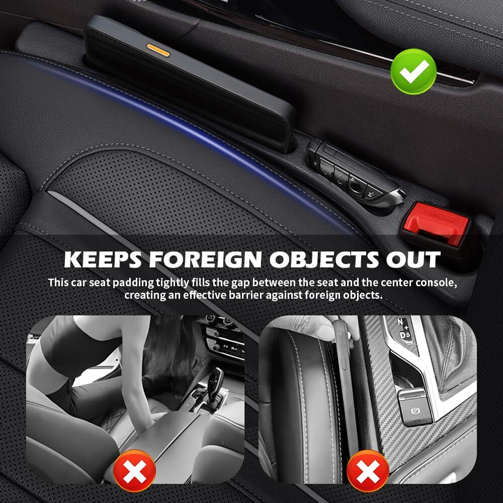Ygdmd 2Pcs Car Gap Filler With Storage Slots,Upgrade Version Car Seat Gap Filler Organizer For Keys And Phone Holder,Multi-Purpose No Drop Seat Guard Avoid Items Droping