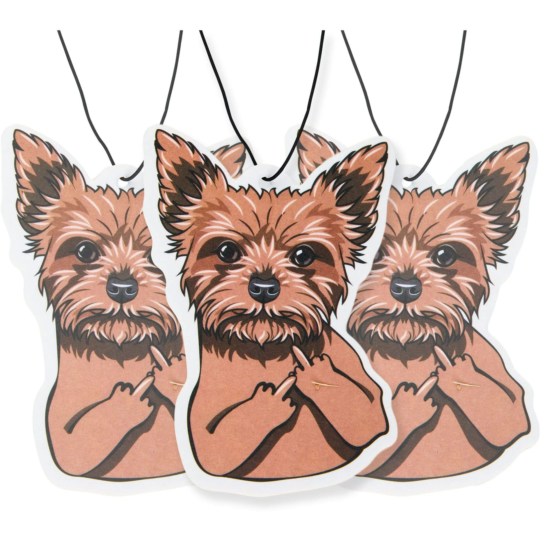 Dog Car Air Freshener Yorkie 3 Pack Scented With Essential Oils By Fresh Fresheners