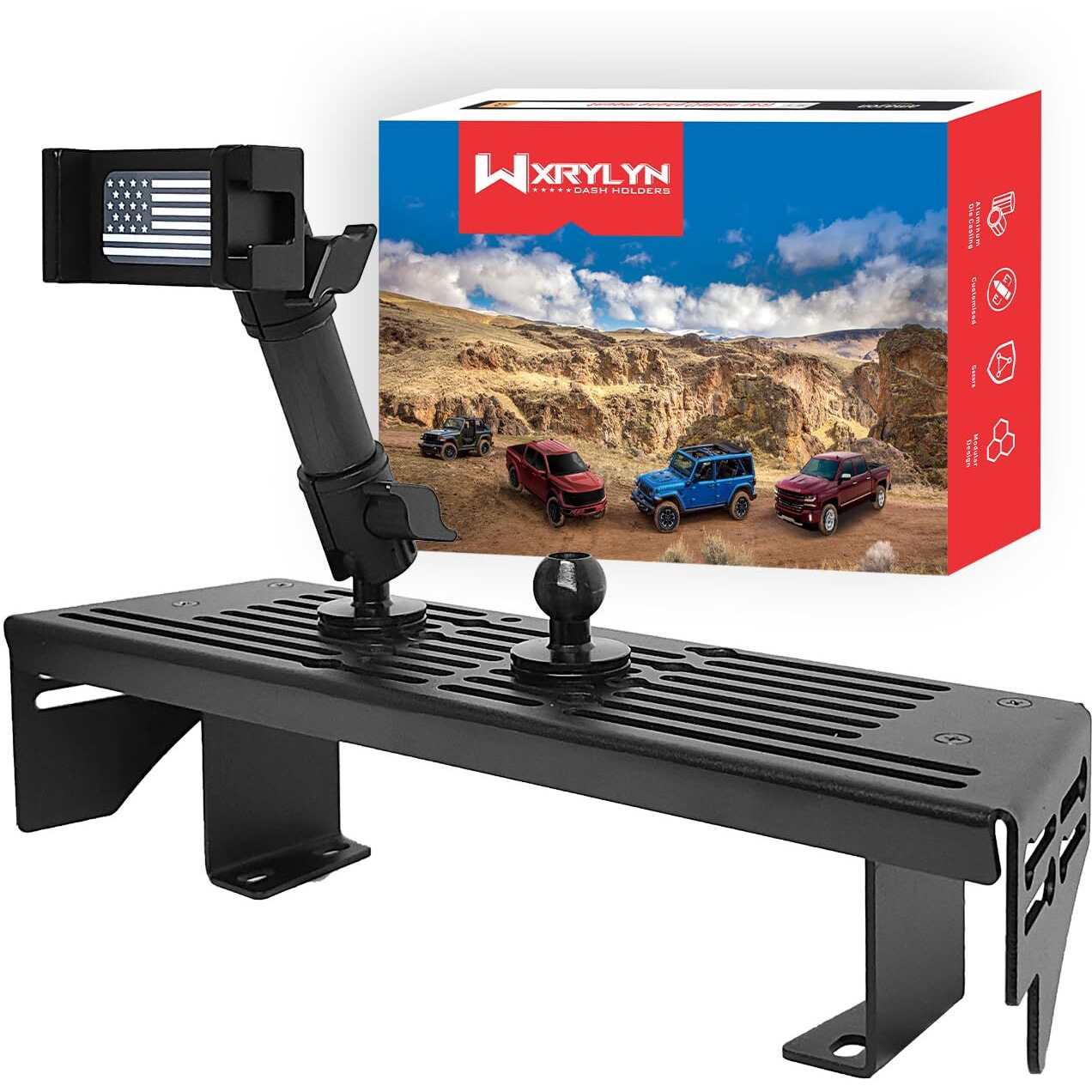 Wxrylyn 2024 2025 Tacoma Phone Mount For 2024 2025 Toyota Tacoma Metal Platform Phone Mount 2024 Tacoma Dash Cell Phone Holder (Only For 14Inch Screen/No Drill Installation)