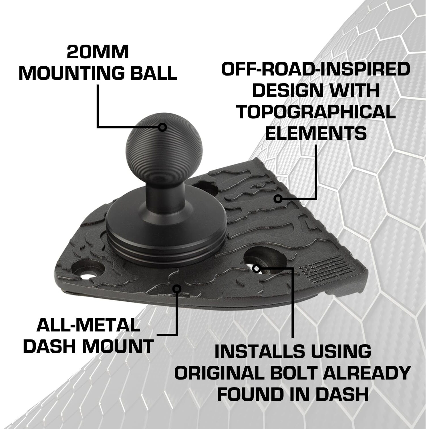 Bulletpoint Dash Mount Phone Holder Compatible With 2021-2023 Jeep Wrangler Jl 4Xe (Driver Side)