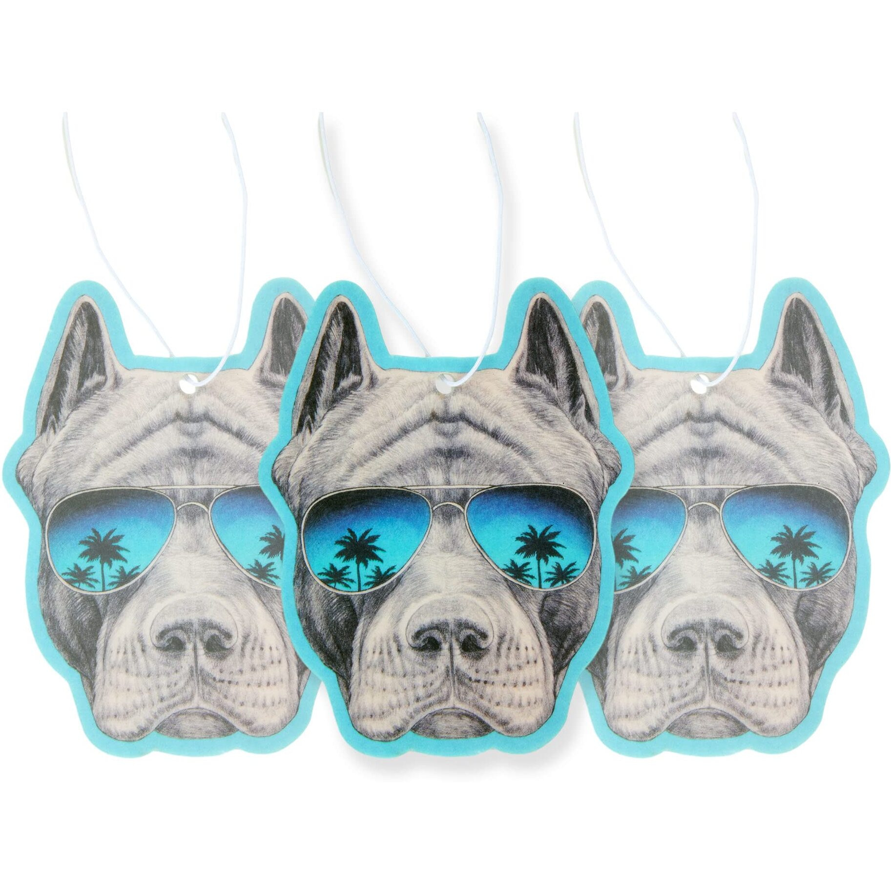 Dog Car Air Freshener 3 Pack Pit Bull Scented With Essential Oils By Fresh Fresheners (3 Pack)