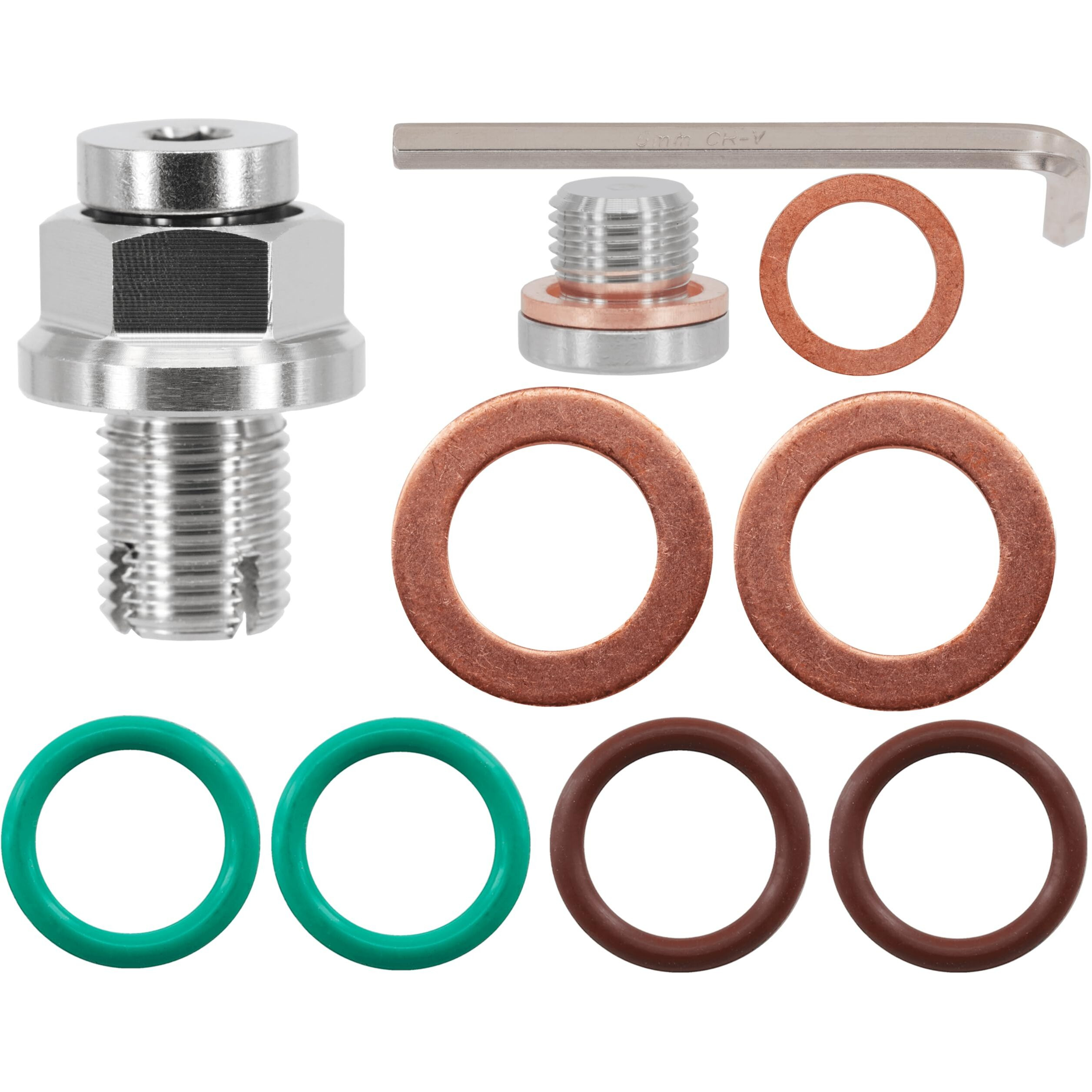 Dsnaduo 1/2""-20 Oversize Piggyback Oil Drain Plug, Stainless Steel Self Tapping Oil Pan Thread Repair Kit