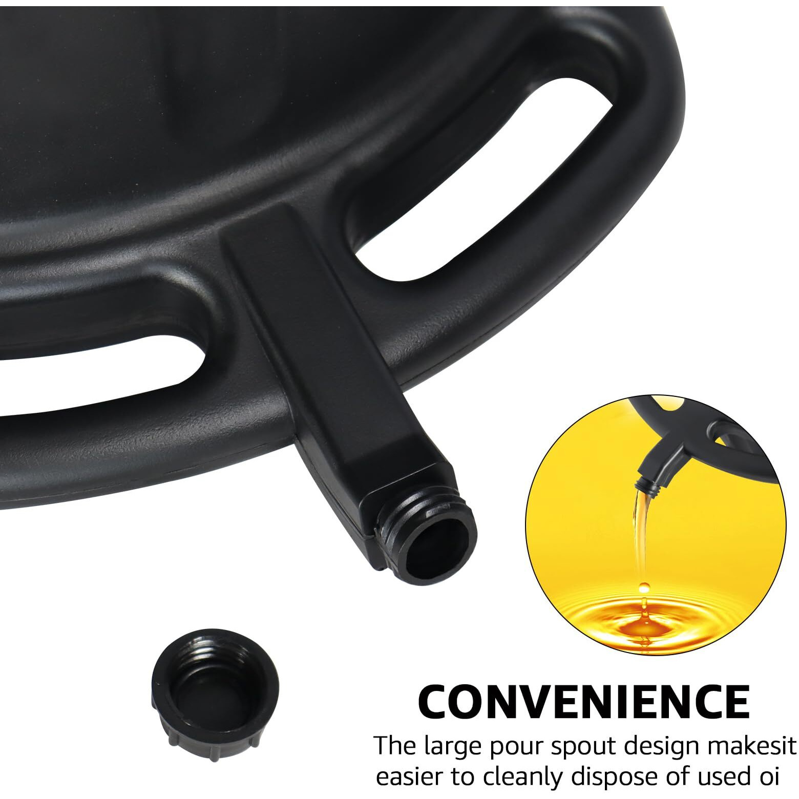 Bestool Oil Drain Pan, 4 Gallon (16L) Capacity, Anti Splash Oil Change Pan For Cars And Motorcycle, Easy To Clean