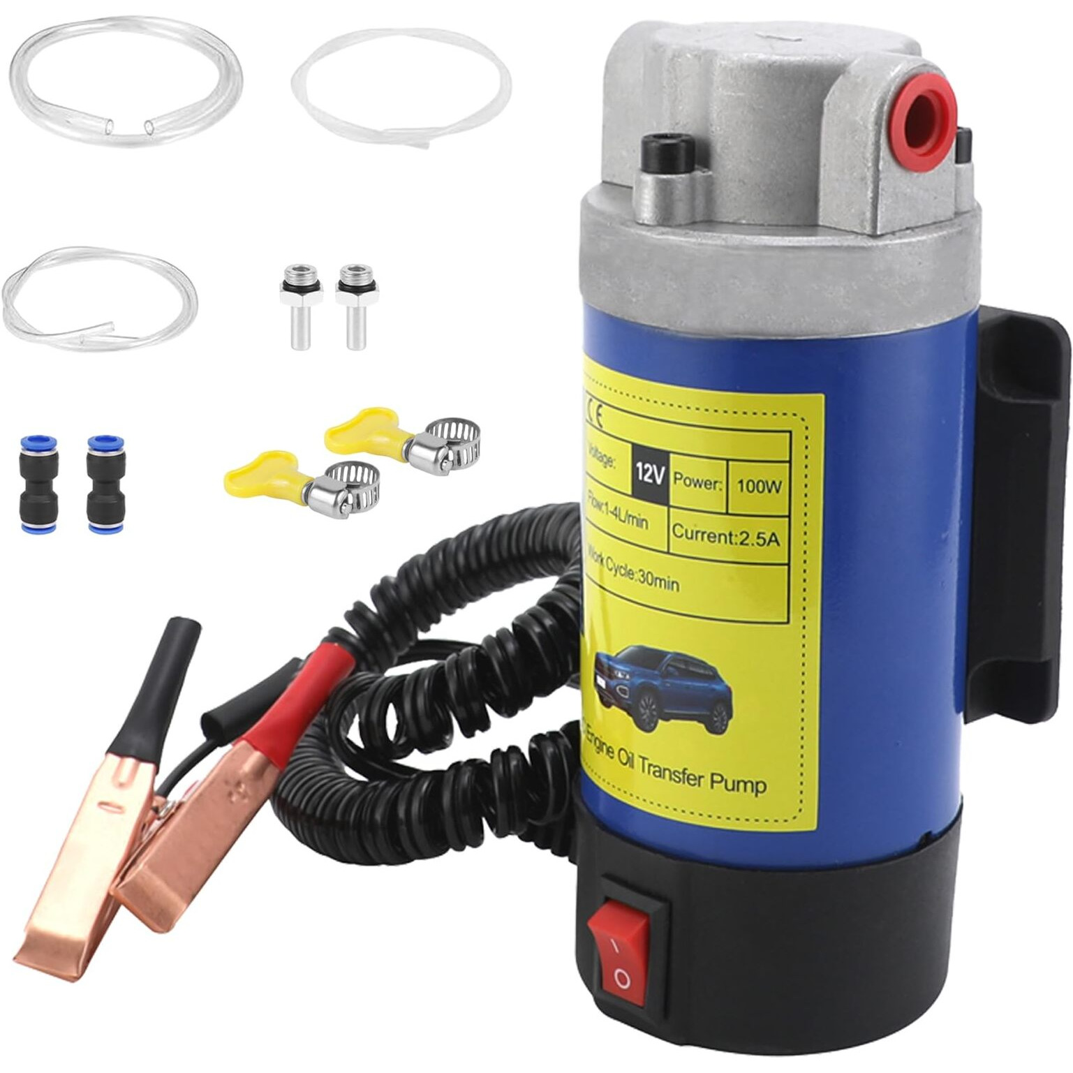 Engine Oil Transfer Change Pump Tonzack 12V 100W Engine Oil Extractor Pump Oil Change Pump Fit For Car Rv Motorcycle Boat Electric Oil Pump