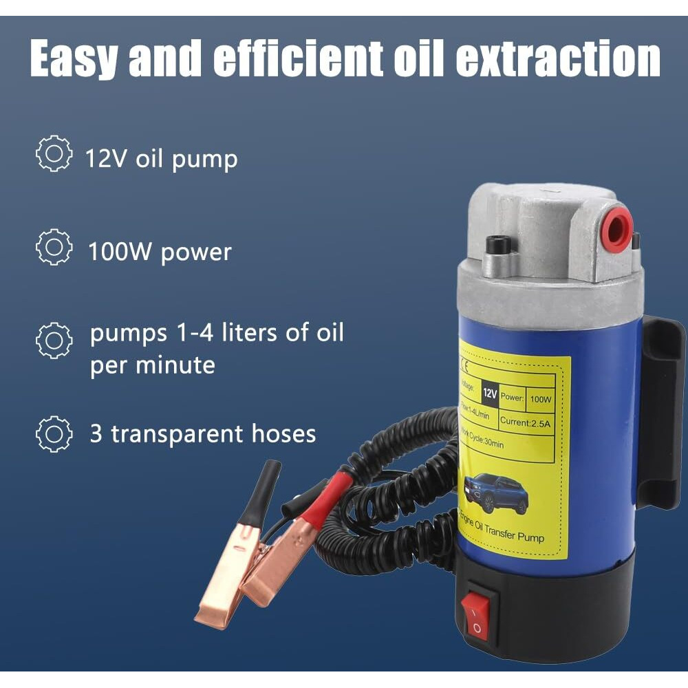Engine Oil Transfer Change Pump Tonzack 12V 100W Engine Oil Extractor Pump Oil Change Pump Fit For Car Rv Motorcycle Boat Electric Oil Pump