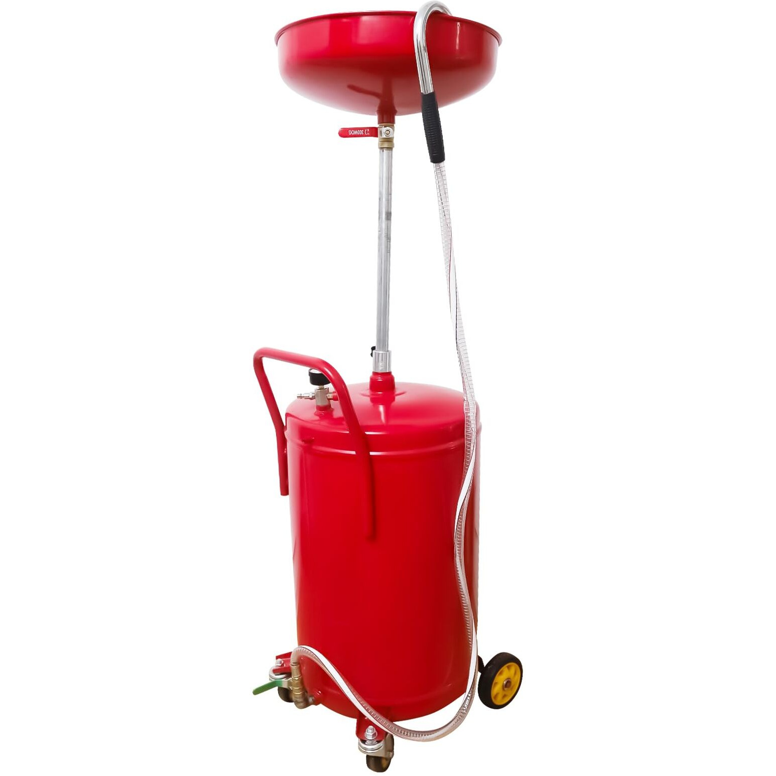 Aain 20 Gallon Portable Oil Drain Container,Waste Oil Drain Tank,Air Operated Drainer For Oil Change,Portable Fluid Drain Disposal With Adjustable Height,Heavy Duty Construction With Wheels