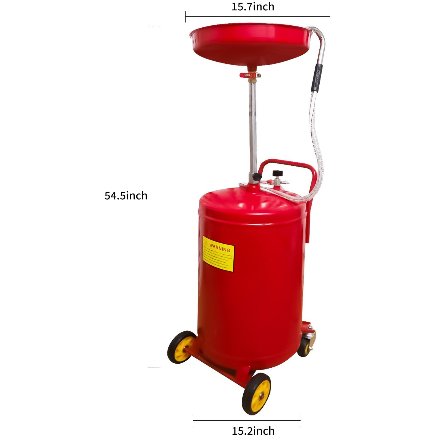 Aain 20 Gallon Portable Oil Drain Container,Waste Oil Drain Tank,Air Operated Drainer For Oil Change,Portable Fluid Drain Disposal With Adjustable Height,Heavy Duty Construction With Wheels