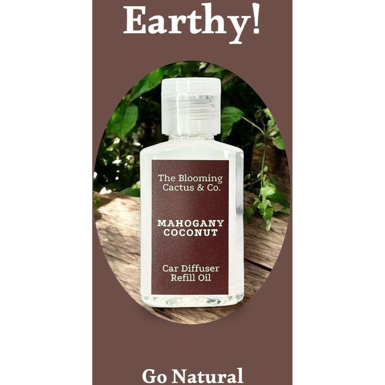 The Blooming Cactus & Co. - Car Diffuser Refill - Fragrance Oil Diffuser Refill - Reed Diffuser Refill 30 Gr (Mahogany Coconut)