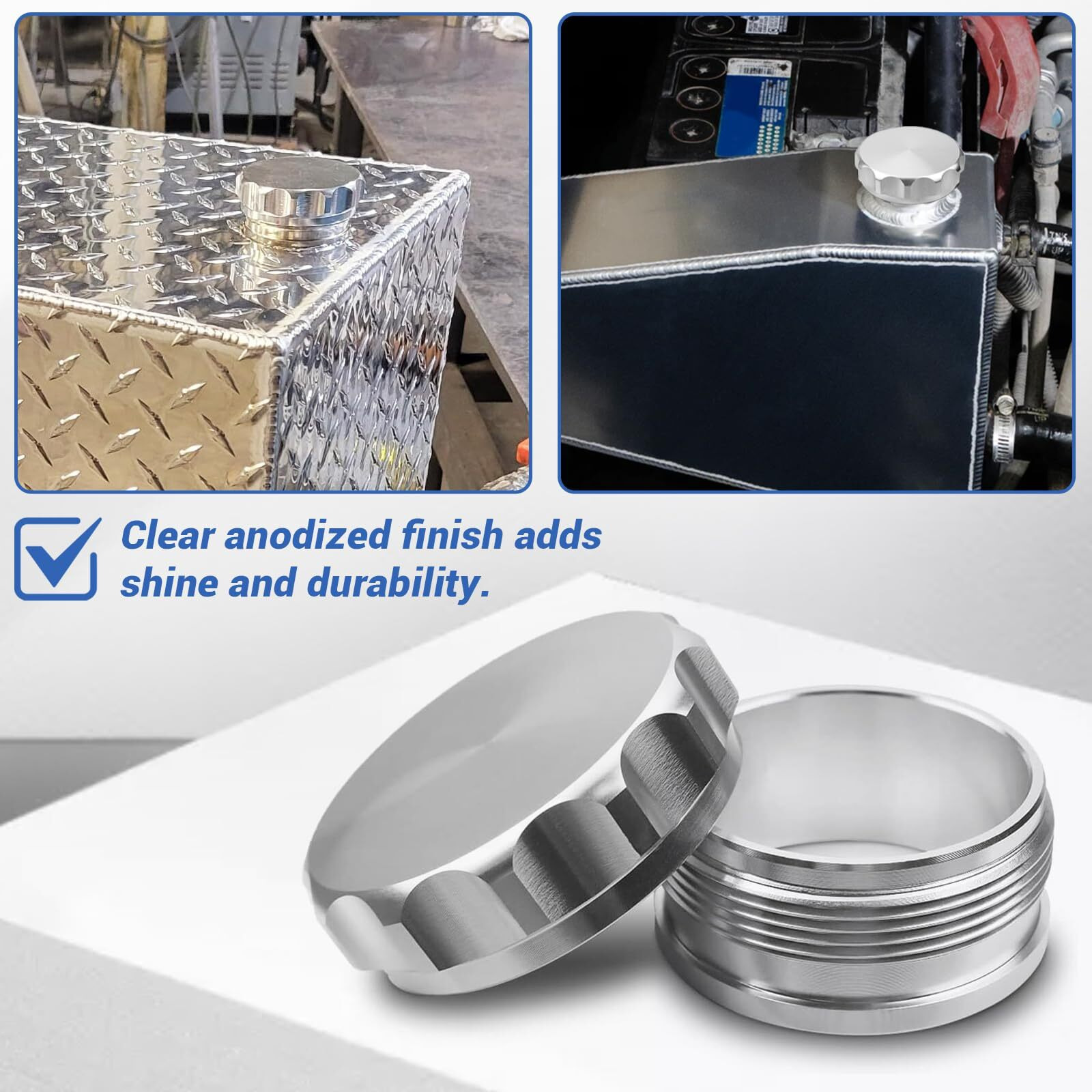 Id 2""/50.8Mm Weld Gas Cap Universal Aluminum Alloy Fuel Cap With Weld On Filler Neck Oil Tank Cap For Automotive And Industrial Applications