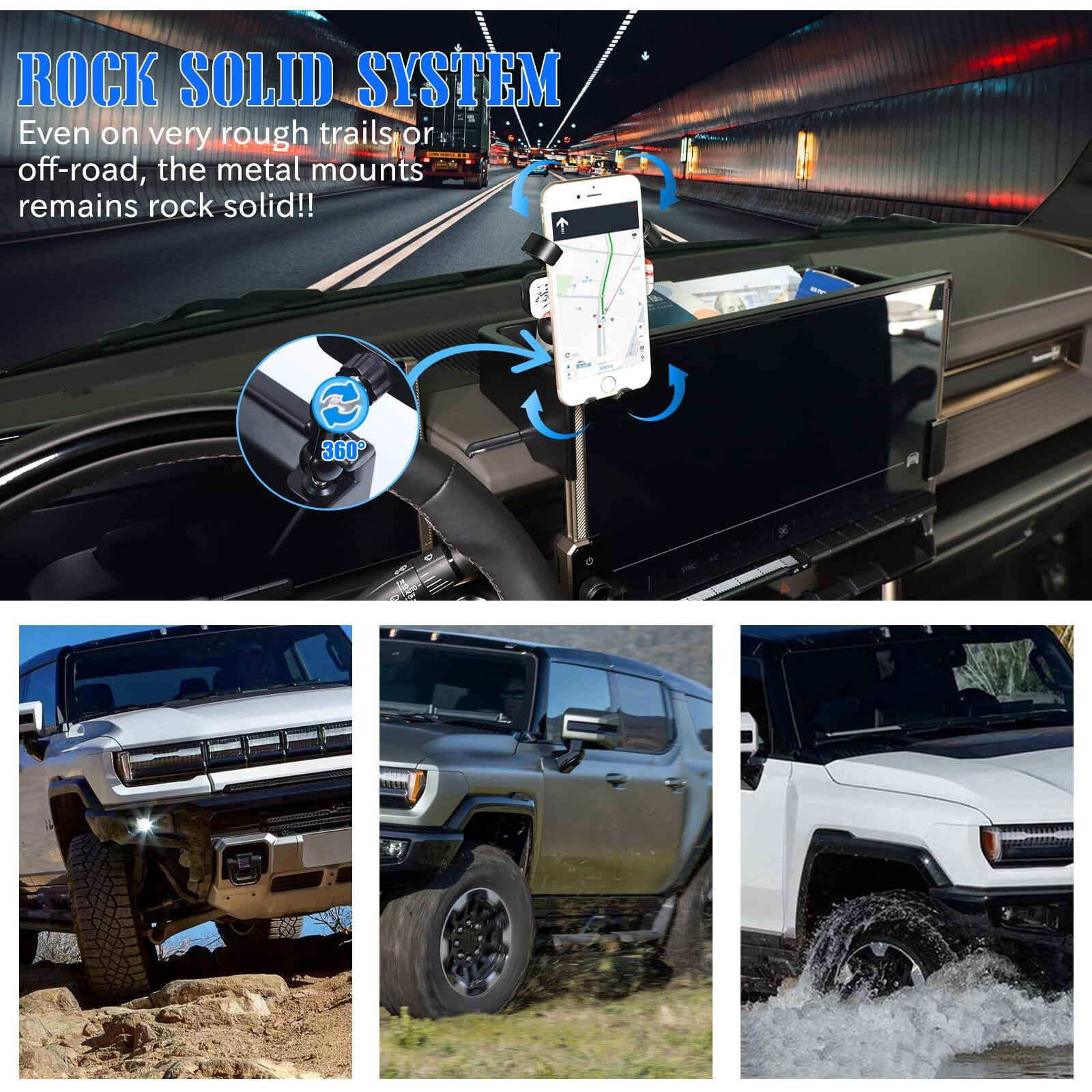 Aotumcer Center Console Dashboard Navigation Display Back Organizer Tray For 2024 2025 2026 Hummer Ev Suv/Pickup,With Multifunctional Abs Car Cell Phone Holder,Insert Auxiliary Storage Tray Kits