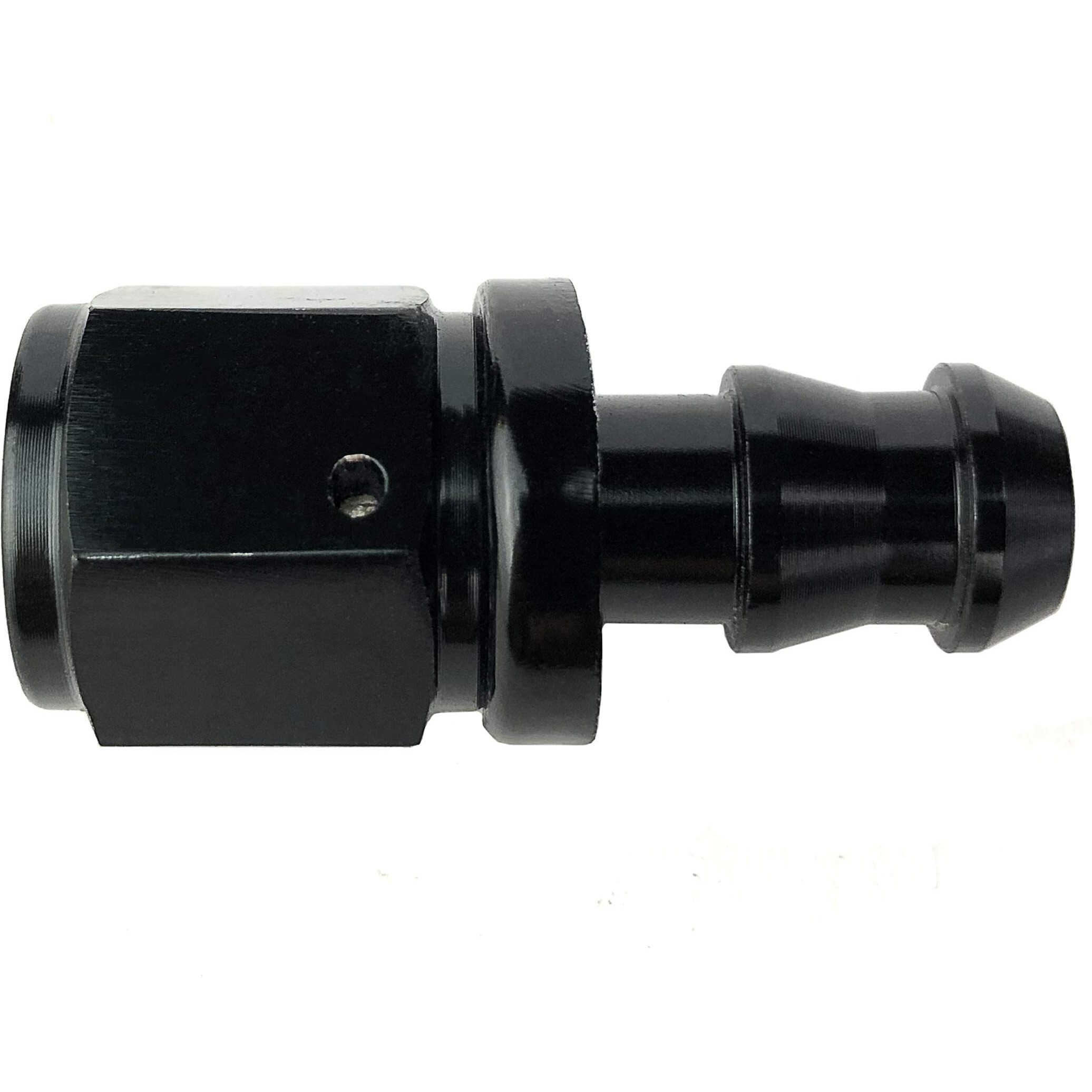 8An Aluminum An 08 Female Swivel To An8 Push-On/Lock Hose Barb Fuel Oil Line Fitting End Straight Black