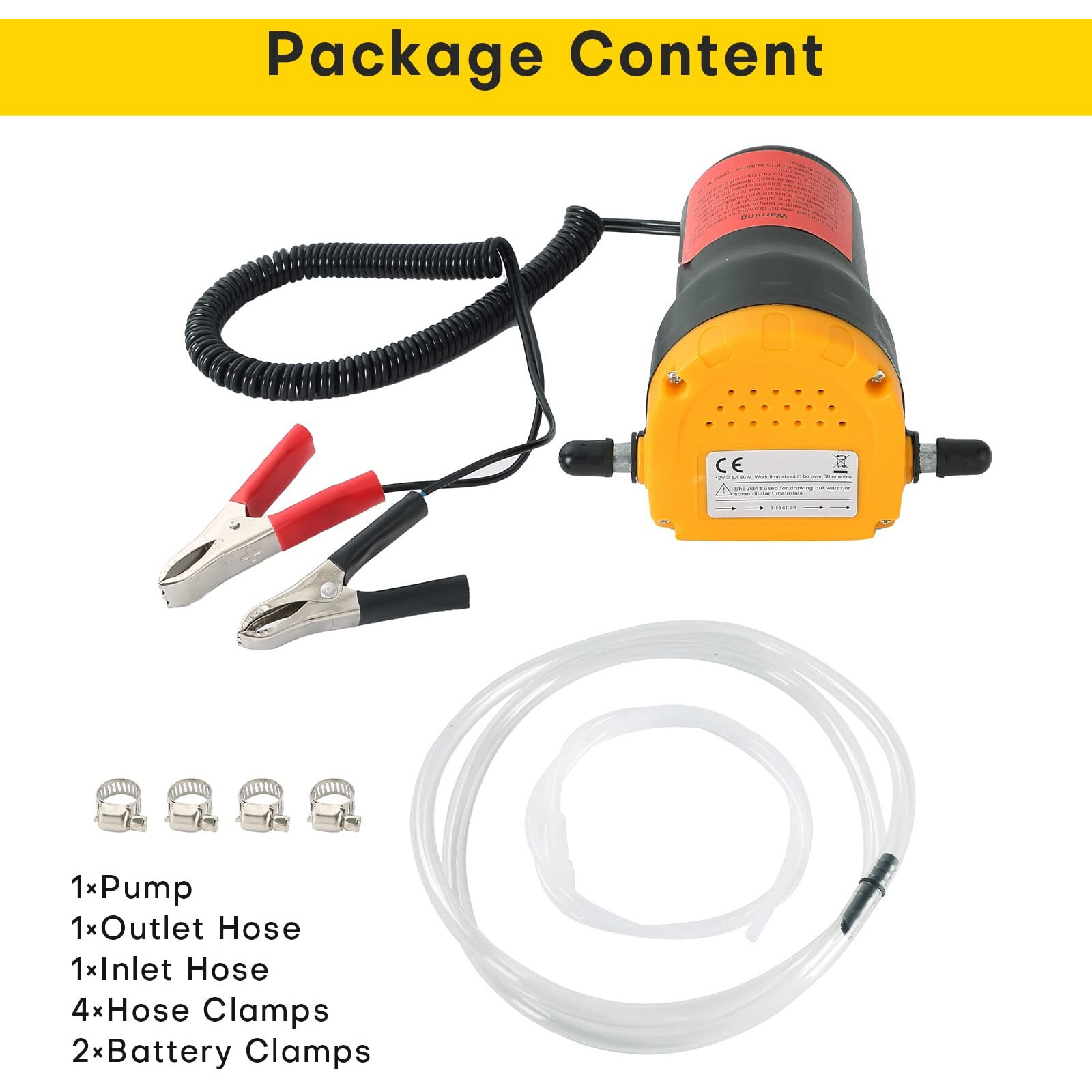 Acymner Oil Change Pump Extractor | 12V 60W Oil Extractor Pump Diesel Fluid Transfer Scavenge Suction Pump Oil Quick Changer For Boat, Car, Speedboat, Motorcycle