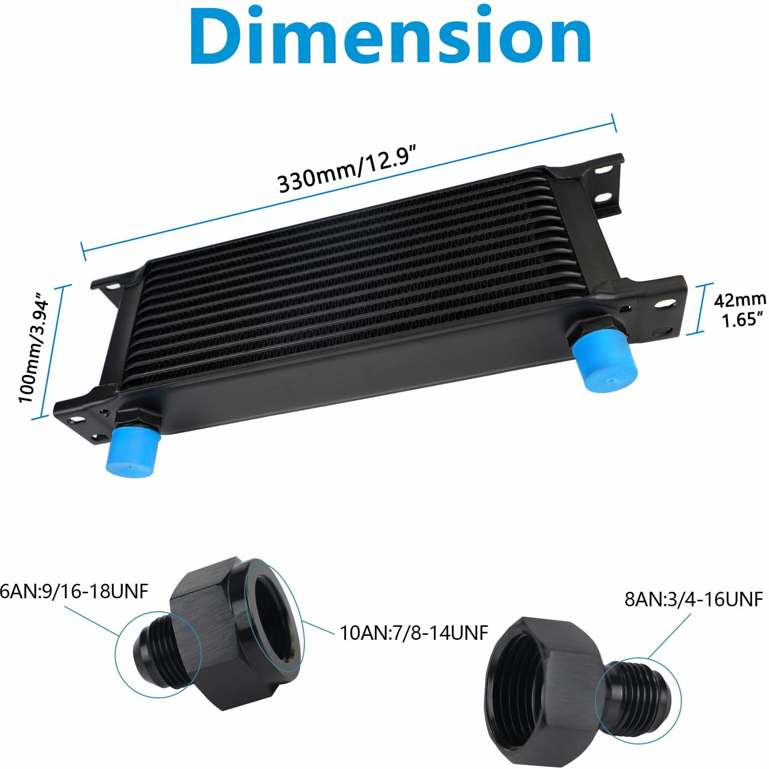 Htracing 13 Row An10 10An Transmission Oil Cooler Kit Stacked Plate With 6An 8An Adapter Universal Engine Transmission British Radiator Oil Cooler Condenser Aluminium Alloy Black