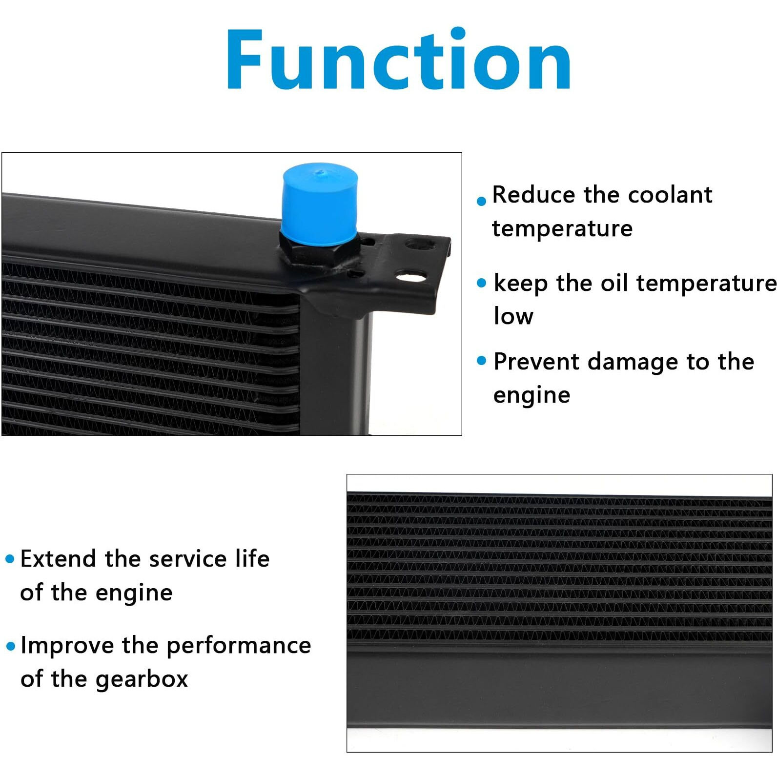 Htracing 13 Row An10 10An Transmission Oil Cooler Kit Stacked Plate With 6An 8An Adapter Universal Engine Transmission British Radiator Oil Cooler Condenser Aluminium Alloy Black