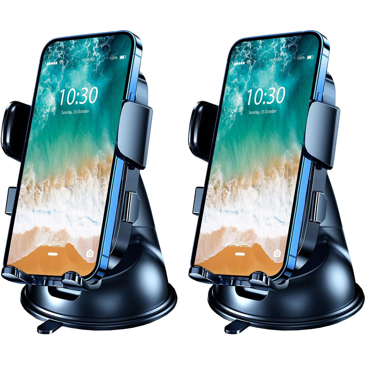 Boat Phone Holder, Suction Cup Boats Cell Phone Holder Marine, Boating Phone Mount Dashboard, Heavy Duty Boat Stand For Kayak Sailing Marine Marina For Iphone Samsung Google All Smartphones(2Pcs)