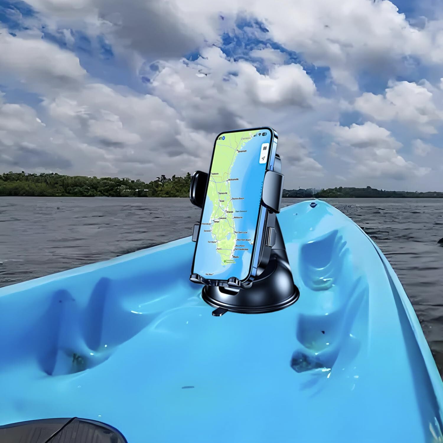 Boat Phone Holder, Suction Cup Boats Cell Phone Holder Marine, Boating Phone Mount Dashboard, Heavy Duty Boat Stand For Kayak Sailing Marine Marina For Iphone Samsung Google All Smartphones(2Pcs)