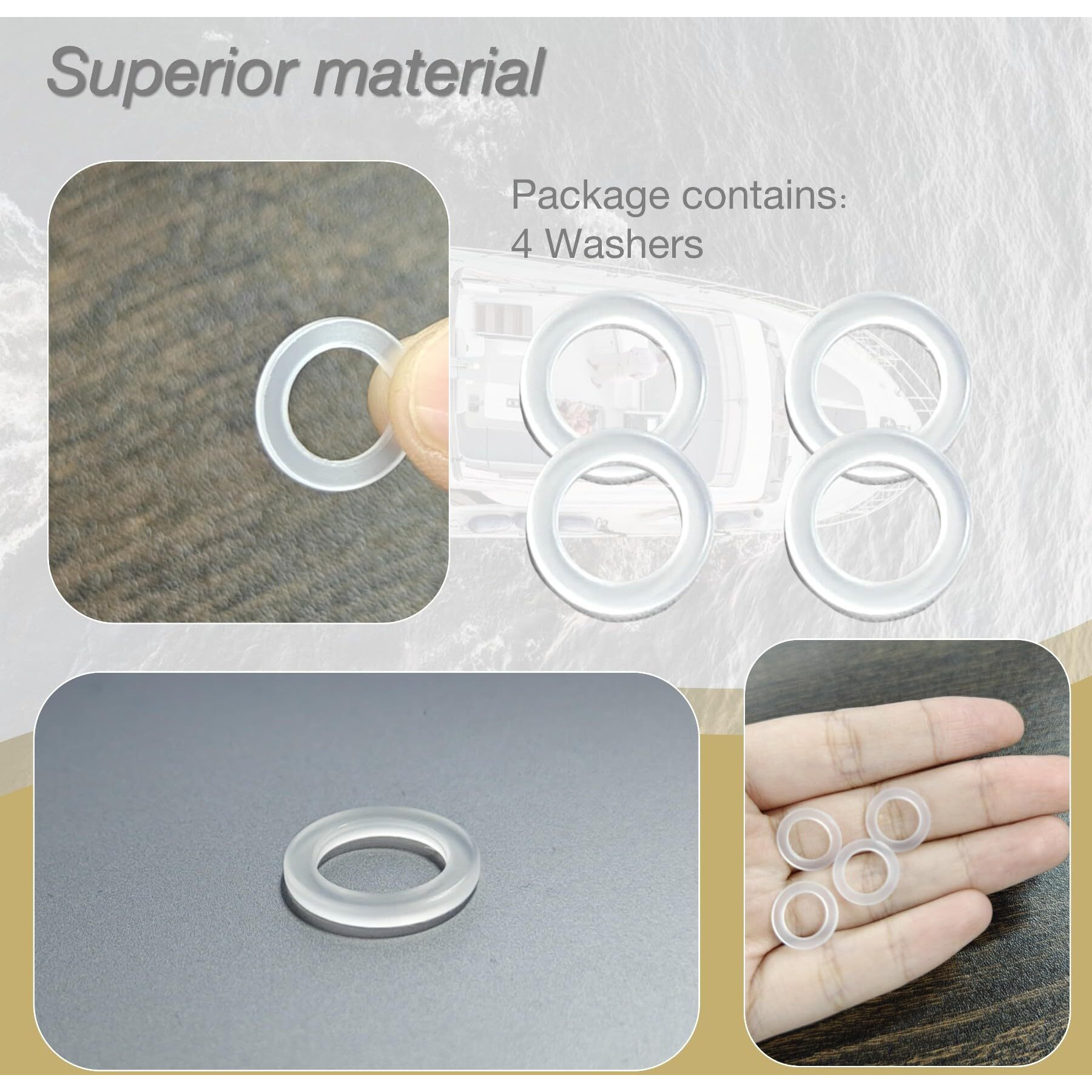 Jlm Marine 4Pcs 311598 Fill And Drain Screw Washer For Johnson Evinrude Omc Engines Gearcase Lower Unit Oil Drain Screw Gasket 3852105 777517 18-4248