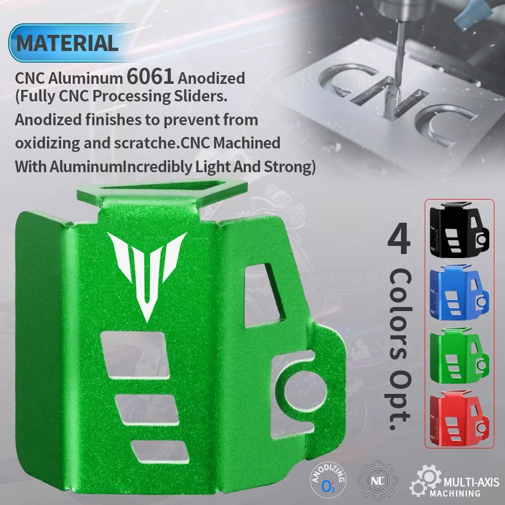 Mokiton Rear Brake Fluid Reservoir Oil Tank Cap Guard Cover Compatible With Yamaha Mt-10/09/07/03/25 2014-2022 2023 2024 | Master Cylinder Protectors Mt07 Mt09 Mt03 Mt25 Mt10 Accessories (Blue)