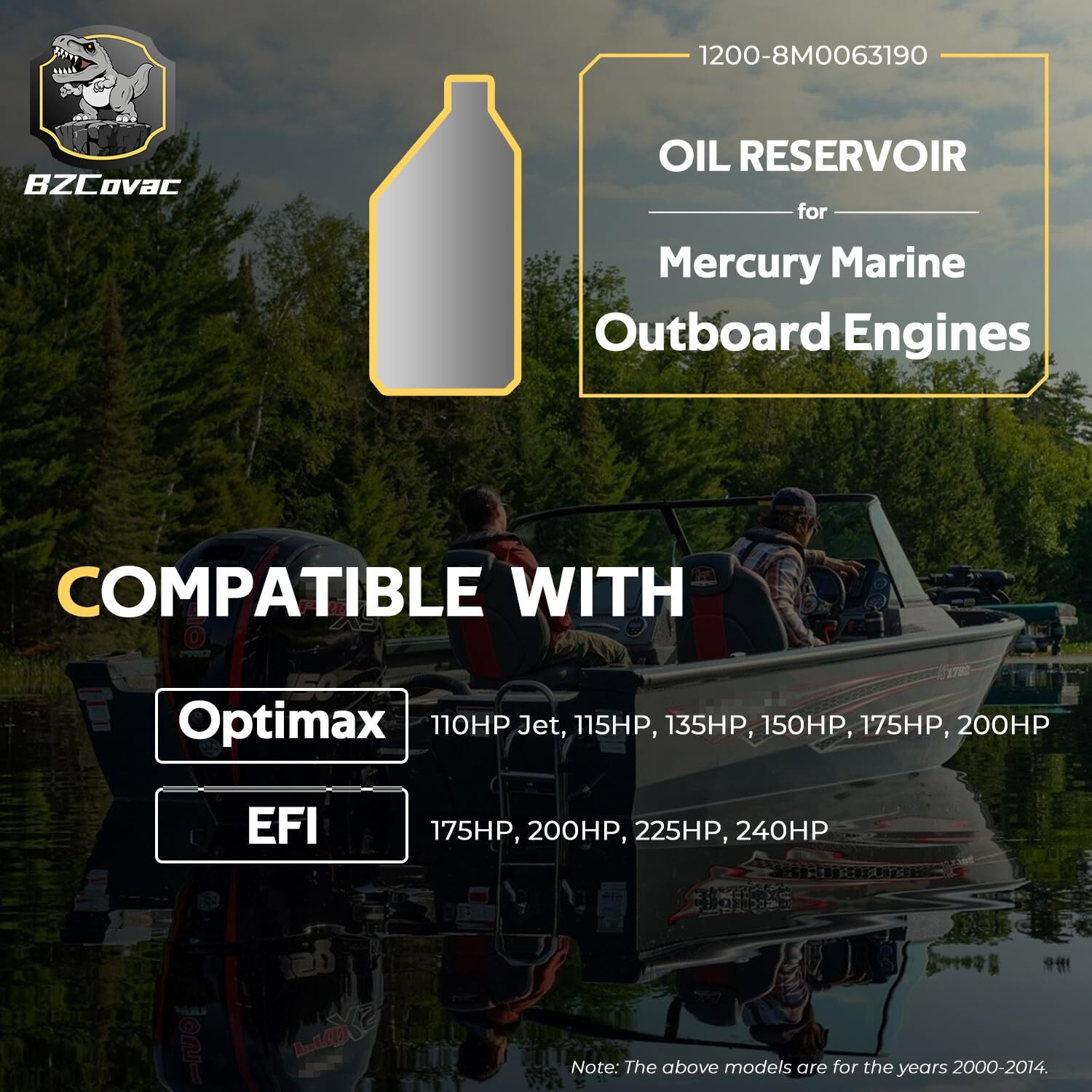 833069T9 Oil Tank For Mercury Optimax And Efi Outboard Engines, 1200-8M0063190 Oil Reservoir