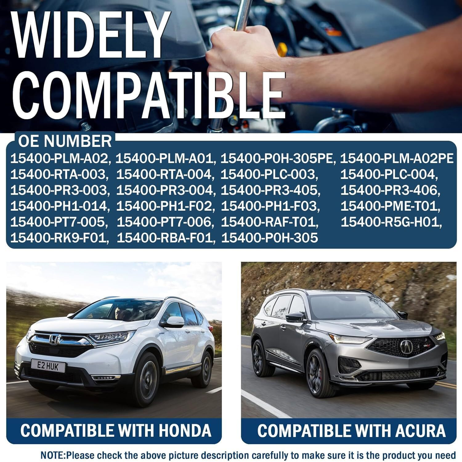 Kefly 15400-Plm-A02 Engine Oil Filters Compatible With Honda Accord Cr-V Civic Acura, Replaces 15400-Rta-003, 15400-Pr3-003 (4 Pcs)