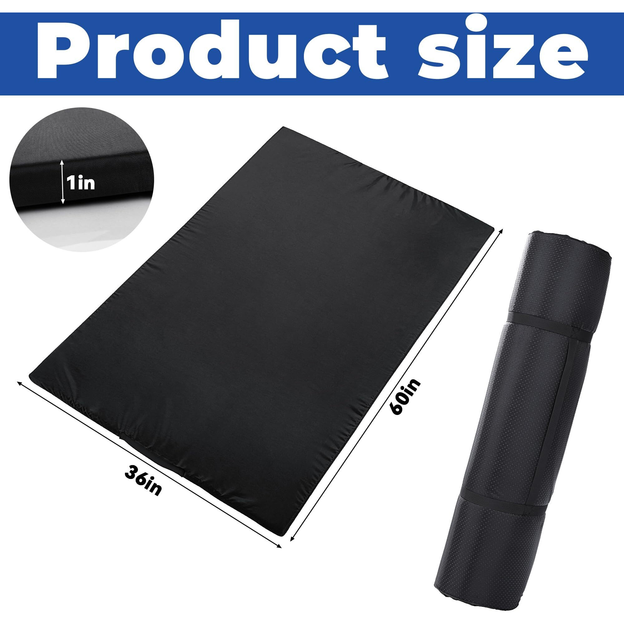 Mabozoo Foldable Mechanic Pad, 36 X 60 Inch Roll Up Work Pad Oil Spill Mat With Machine Cover, Garage Floor Mat Driveway Cushion Pit Cushion For Working Under Car(Black)