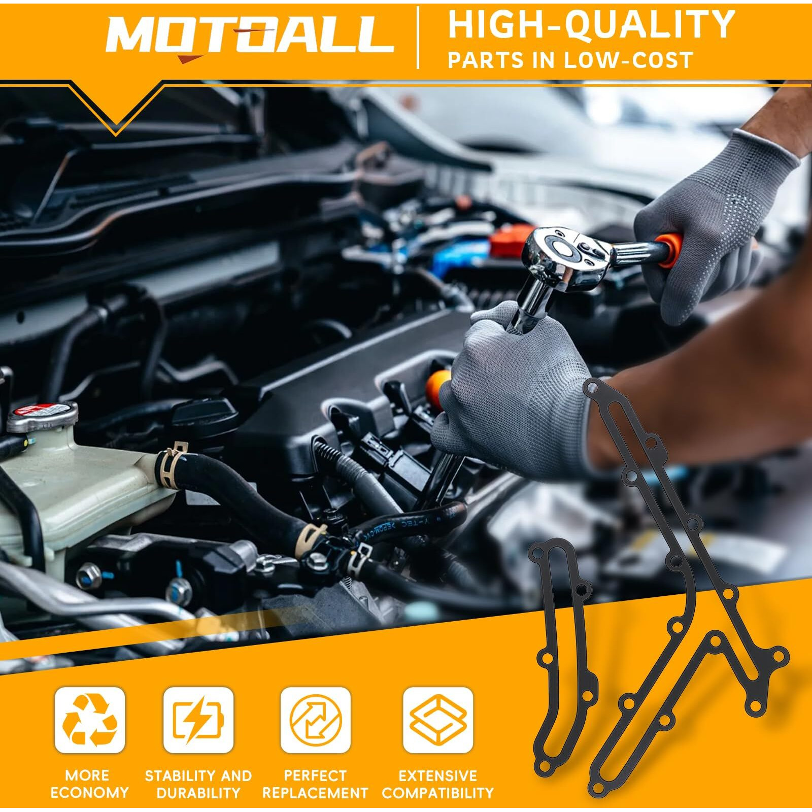 Motoall 13533Jk21A Oil Gallery Gasket 2 Pcs Fit For Infiniti Fx35 G35 G37 Replaces 13533Jk21B 13533Jk20A