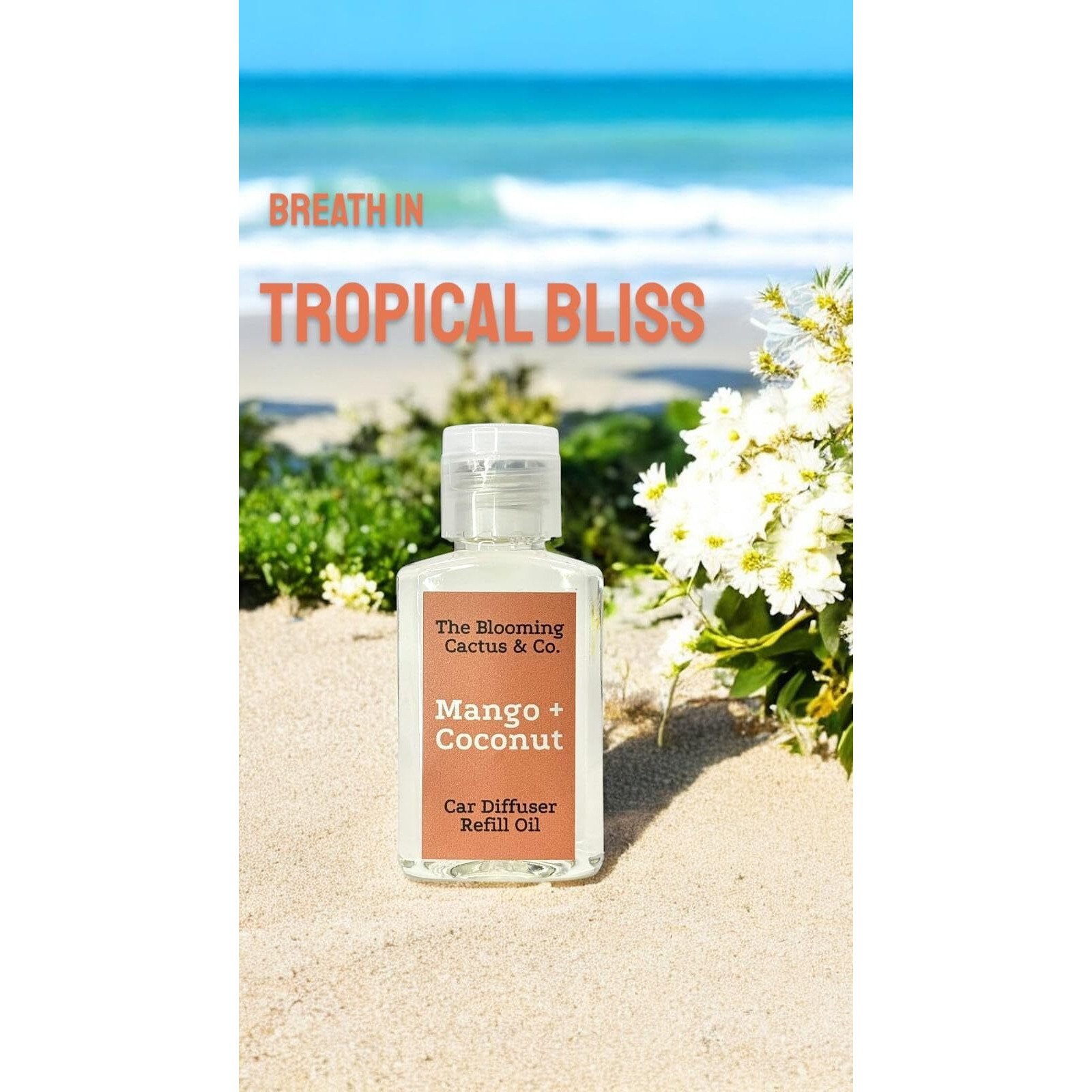The Blooming Cactus & Co. - Car Diffuser Refill - Fragrance Oil Diffuser Refill - Reed Diffuser Refill 30 Gr (Mango & Coconut)