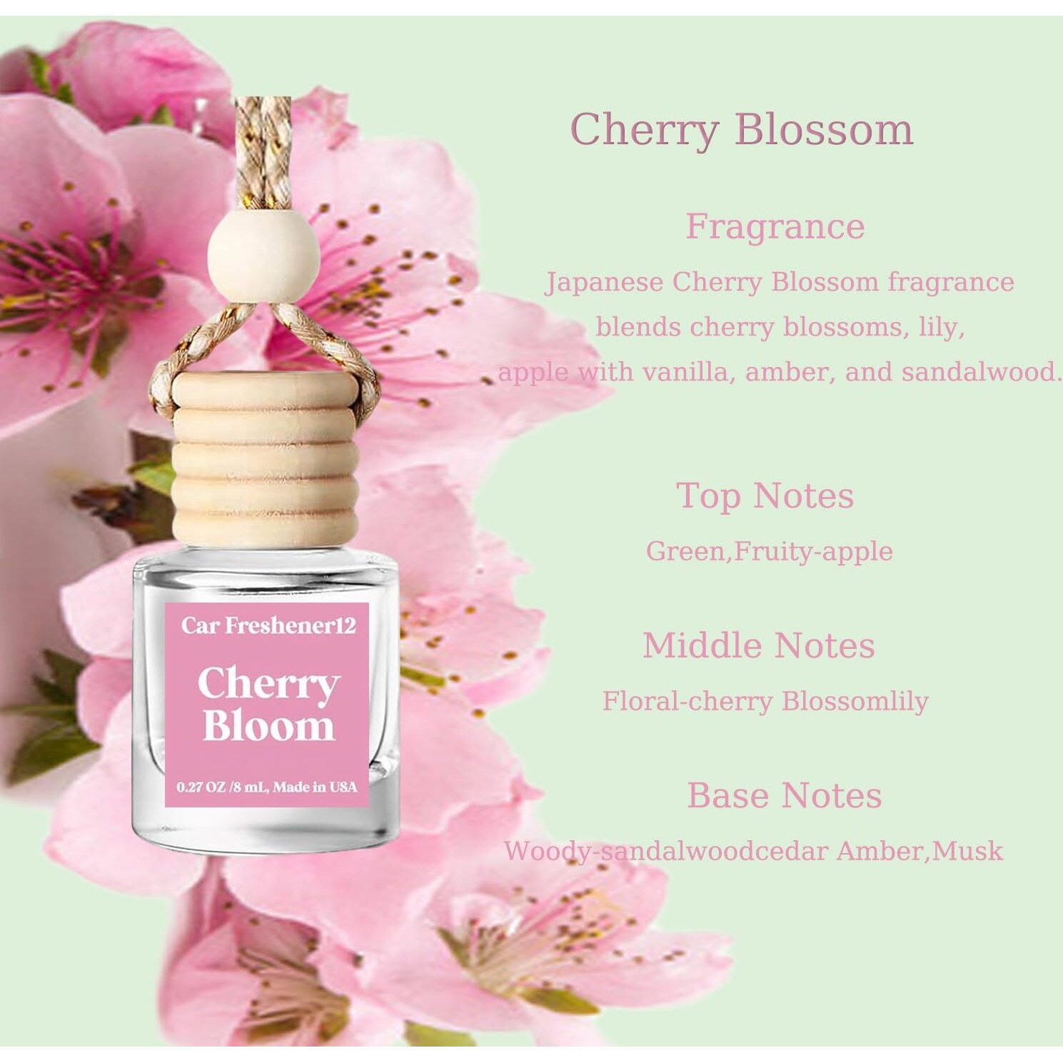 Hanging Air Freshener Diffuser, 60-Day Long Lasting Essential Oil Diffuser For Car - Natural Odor Eliminator & Stress Relief, Aromatherapy Diffuser For Car Interior