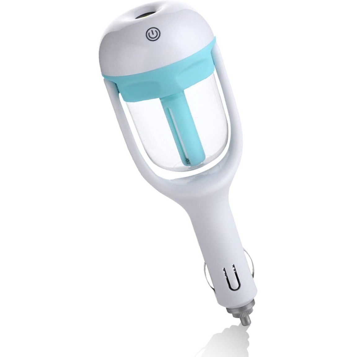 Duscoke Car Humidifier, Portable Mini Aromatherapy Essential Oil Diffuser, 180-Degree Rotation Cool Mist Humidifier, Vehicle Air Freshener Diffuser With 12V Charging Port For Home Office (Blue)