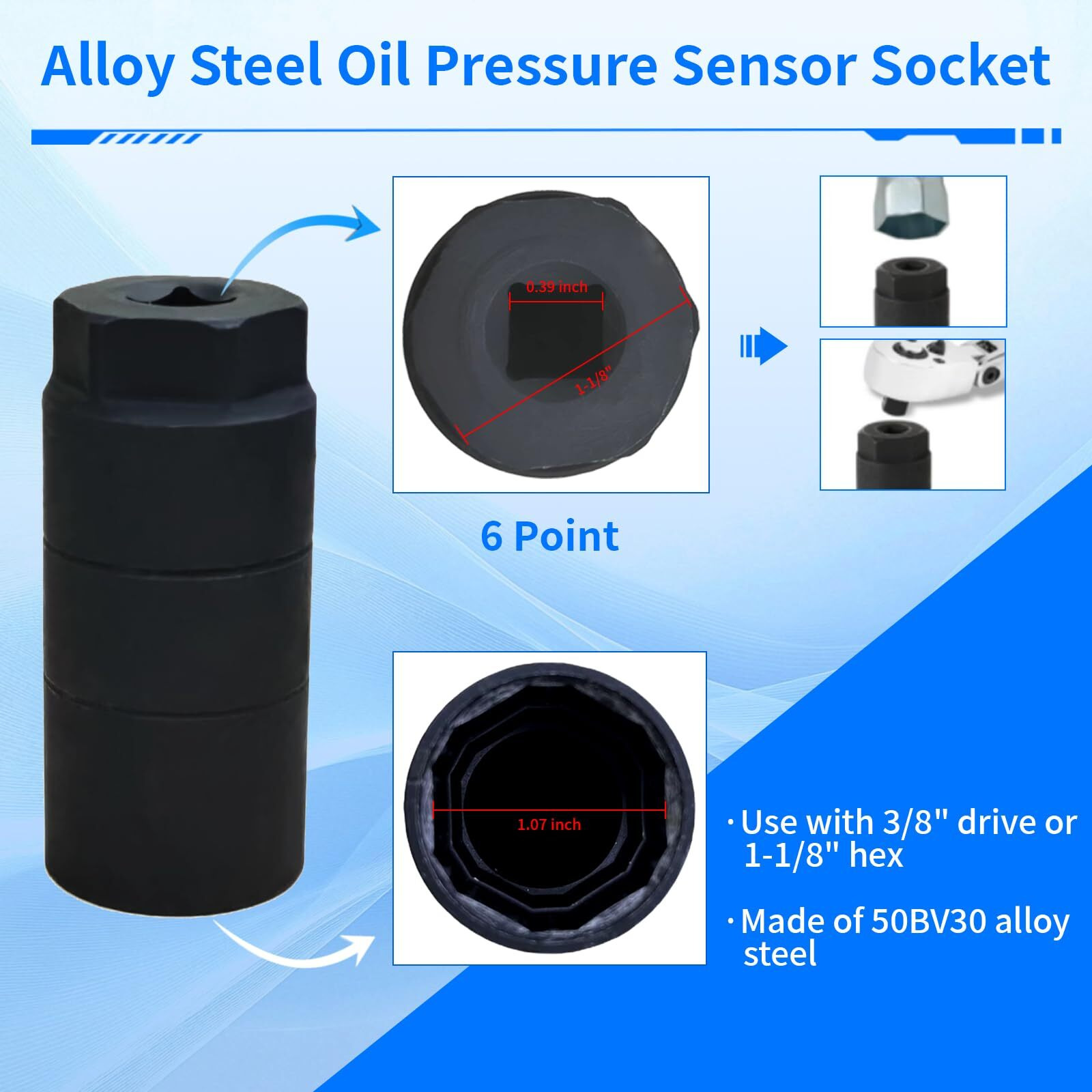 12677836 Oil Pressure Sensor Switch 12616646 With Filter Socket Replacement For Chevrolet Express Silverado Suburban 1500 2500 3500 Tahoe Corvette Avalanche Impala Gmc Sierra Savana Yukon 2003-2008