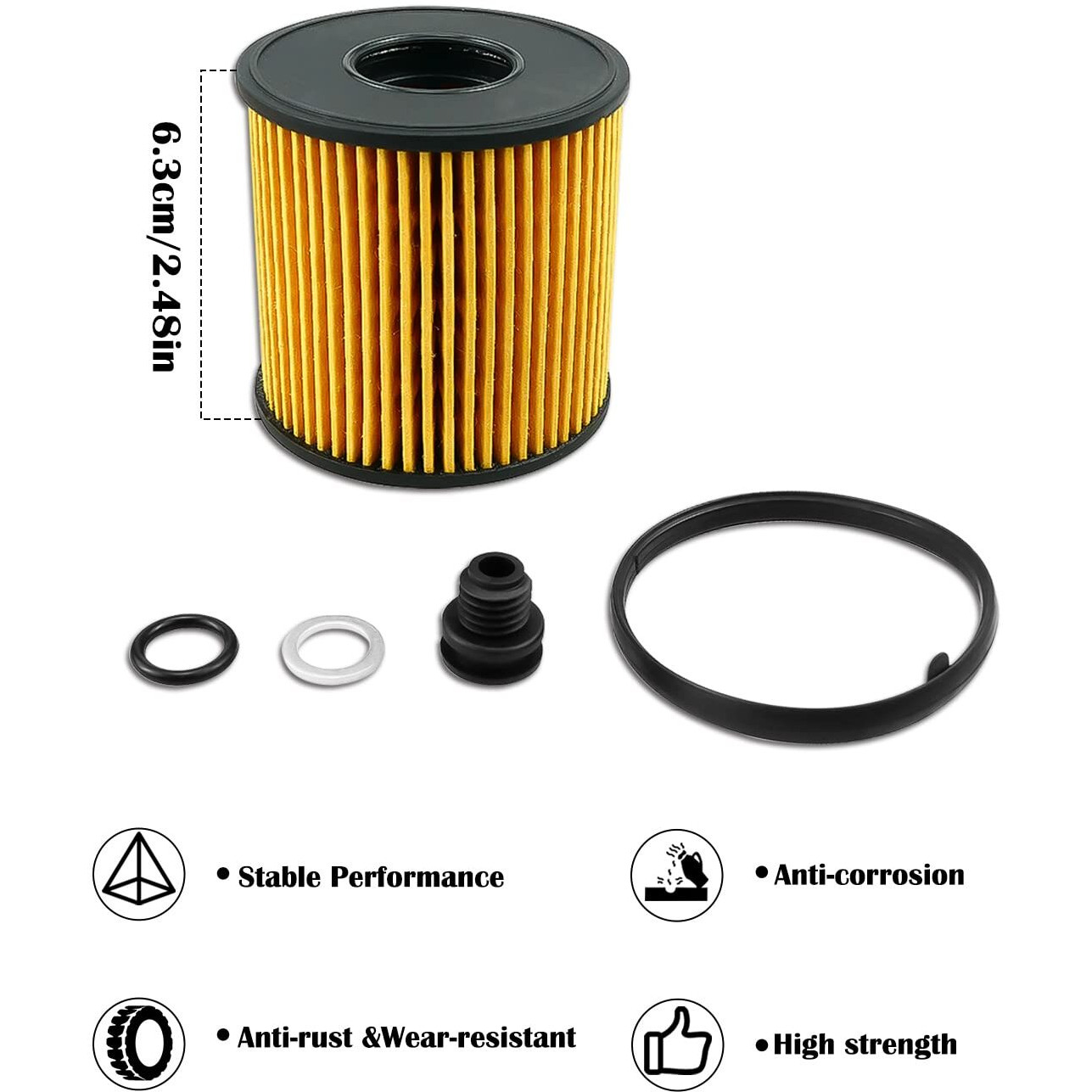 26350-2J000 Oil Filter Element Fits For Hyundai Elantra 2.0L 2021 2022 For Hyundai Sonata 2.0L Hybrid 2020 2021 2022
