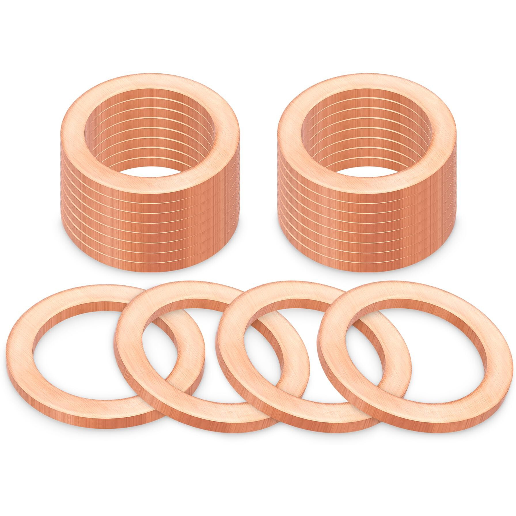 Meajoo 20Pcs M14 Copper Oil Drain Plug Gasket Crush Washer Seals Compatible With Mercedes Benz For 007603-014106