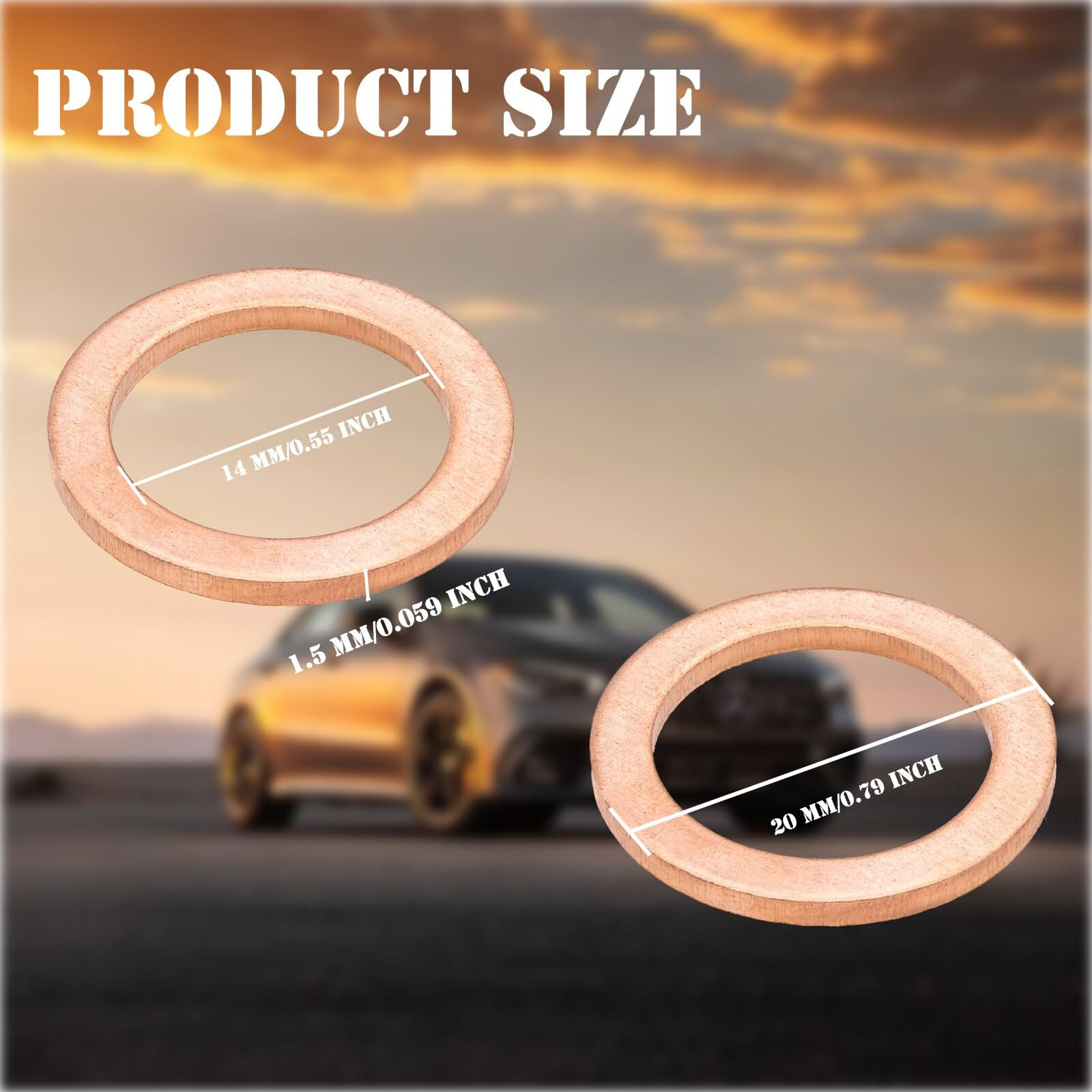 Meajoo 20Pcs M14 Copper Oil Drain Plug Gasket Crush Washer Seals Compatible With Mercedes Benz For 007603-014106