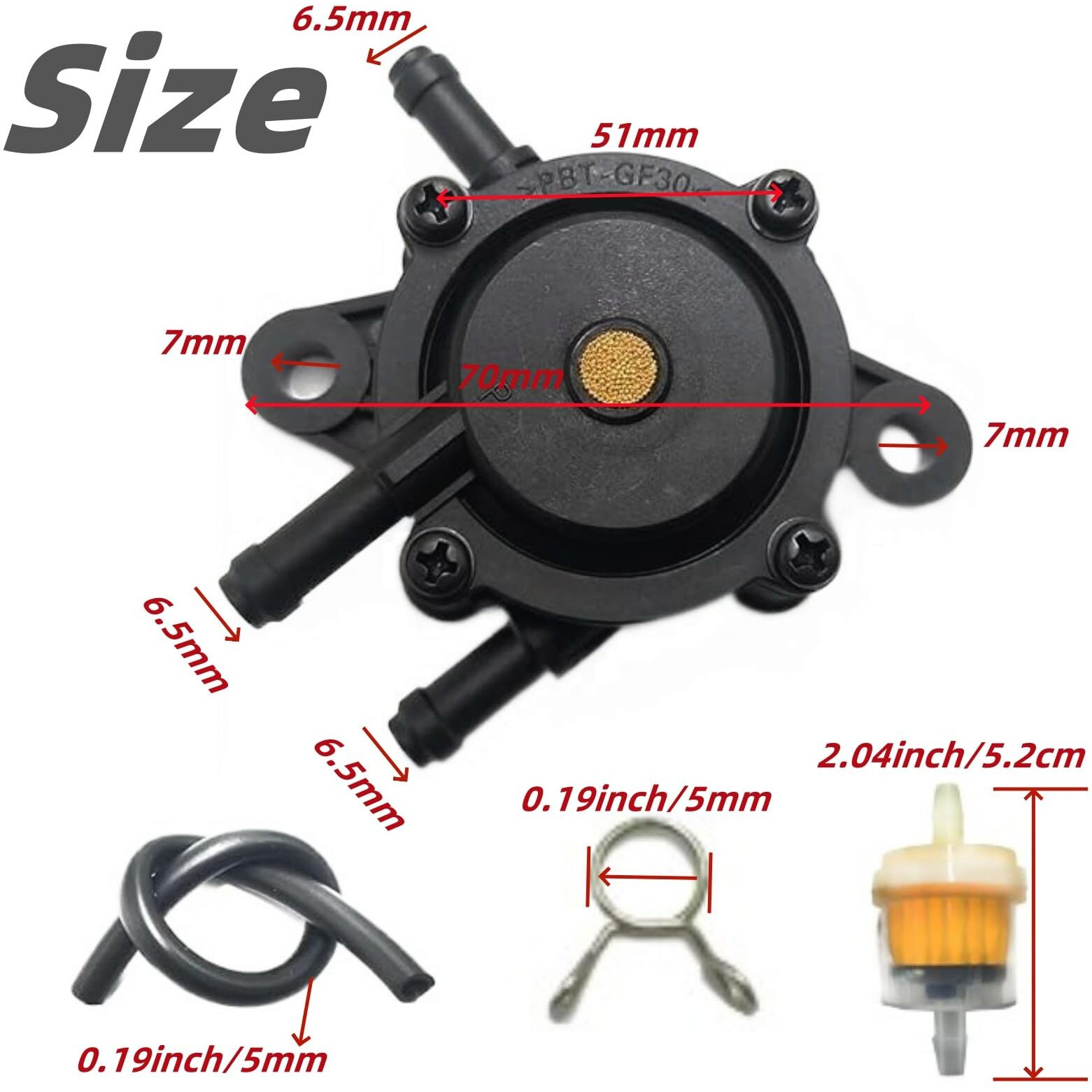 Fuel Pump Fits For Briggs And Stratton Kohler 17Hp-25Hp John Deere Mikuni Golf Cart, For Cub Cadet Kawasaki Yamaha Lawn Mower Small Engine With Fuel Hose And Gas Oil Fuel Filter, 808492 808656