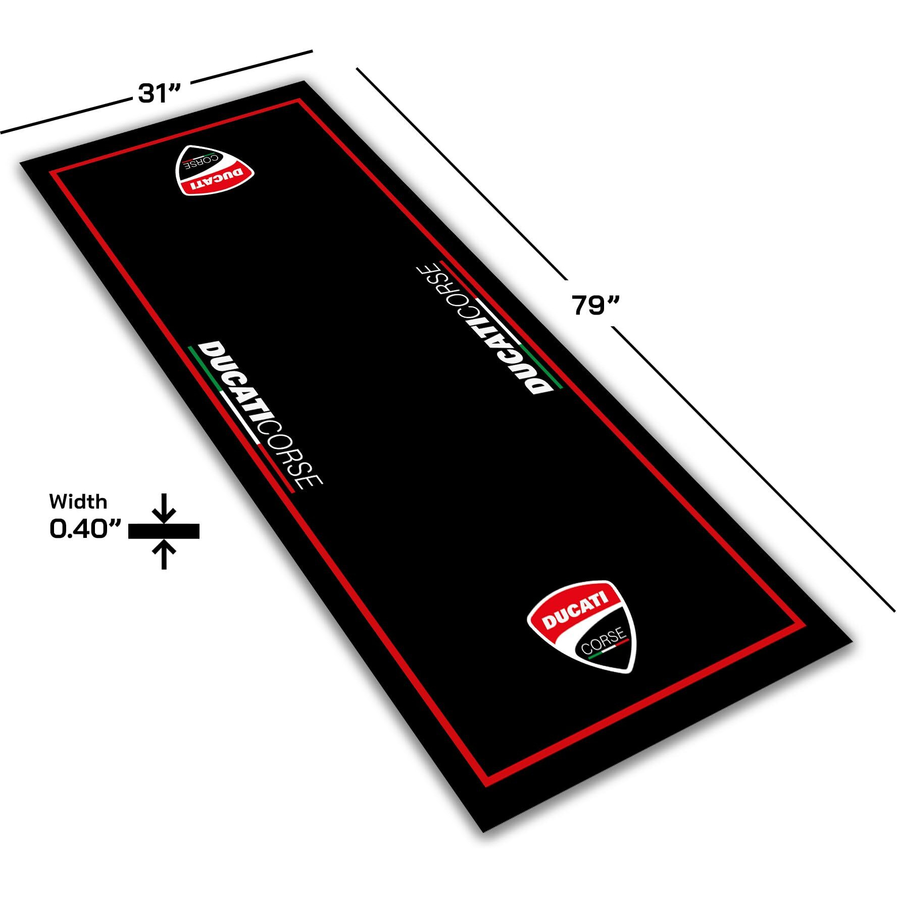 Motorcycle Mat For Garage 79X31 Inches Pit Garage Floor Mat Oil Absorbent Pad Pvc Rubber Backing Layer Protects Floor From Spills, Drips, Splashes And Stains Washable - Ducati